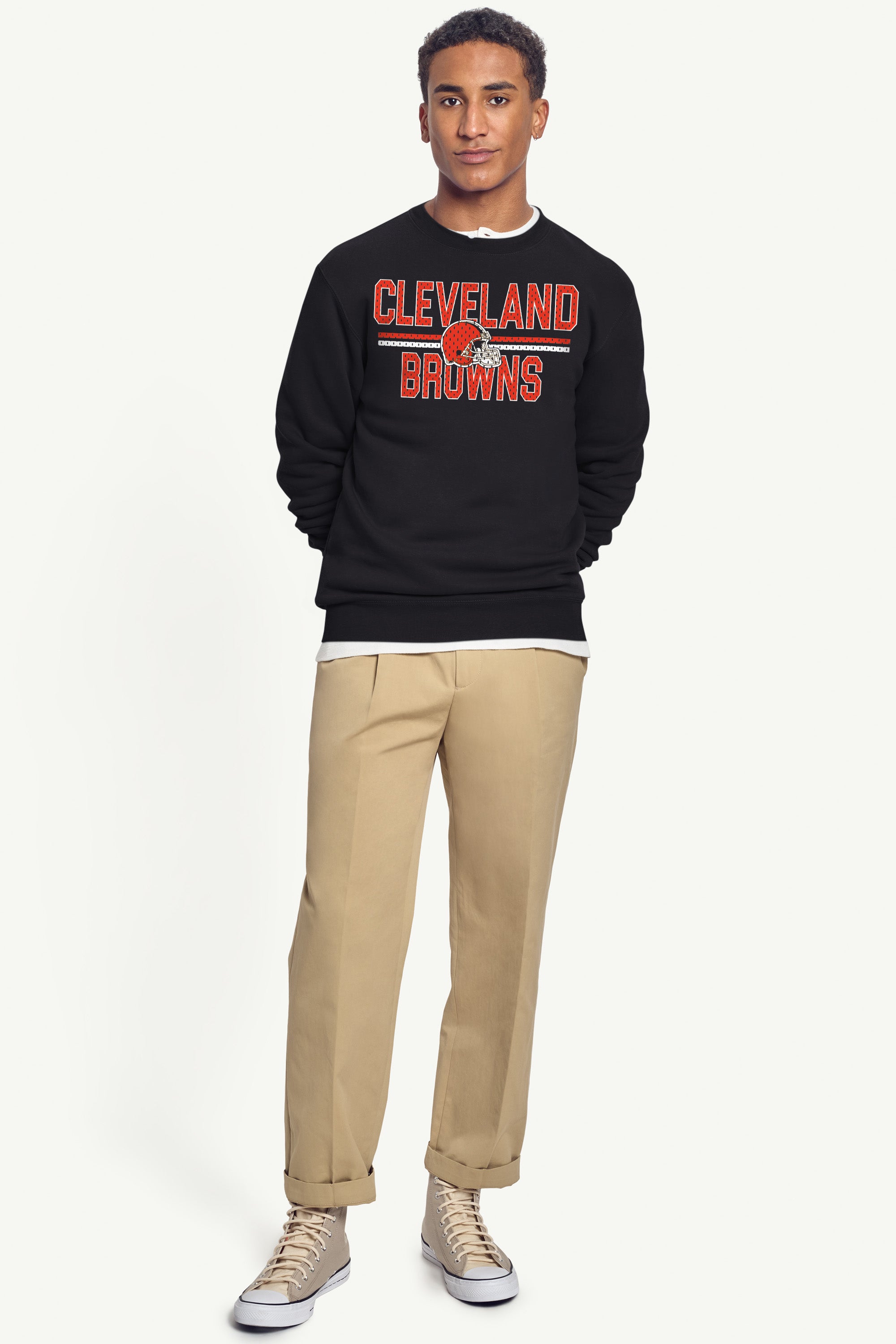 MENS CLEVELAND BROWNS MESH LOOK SWEATSHIRT View 5
