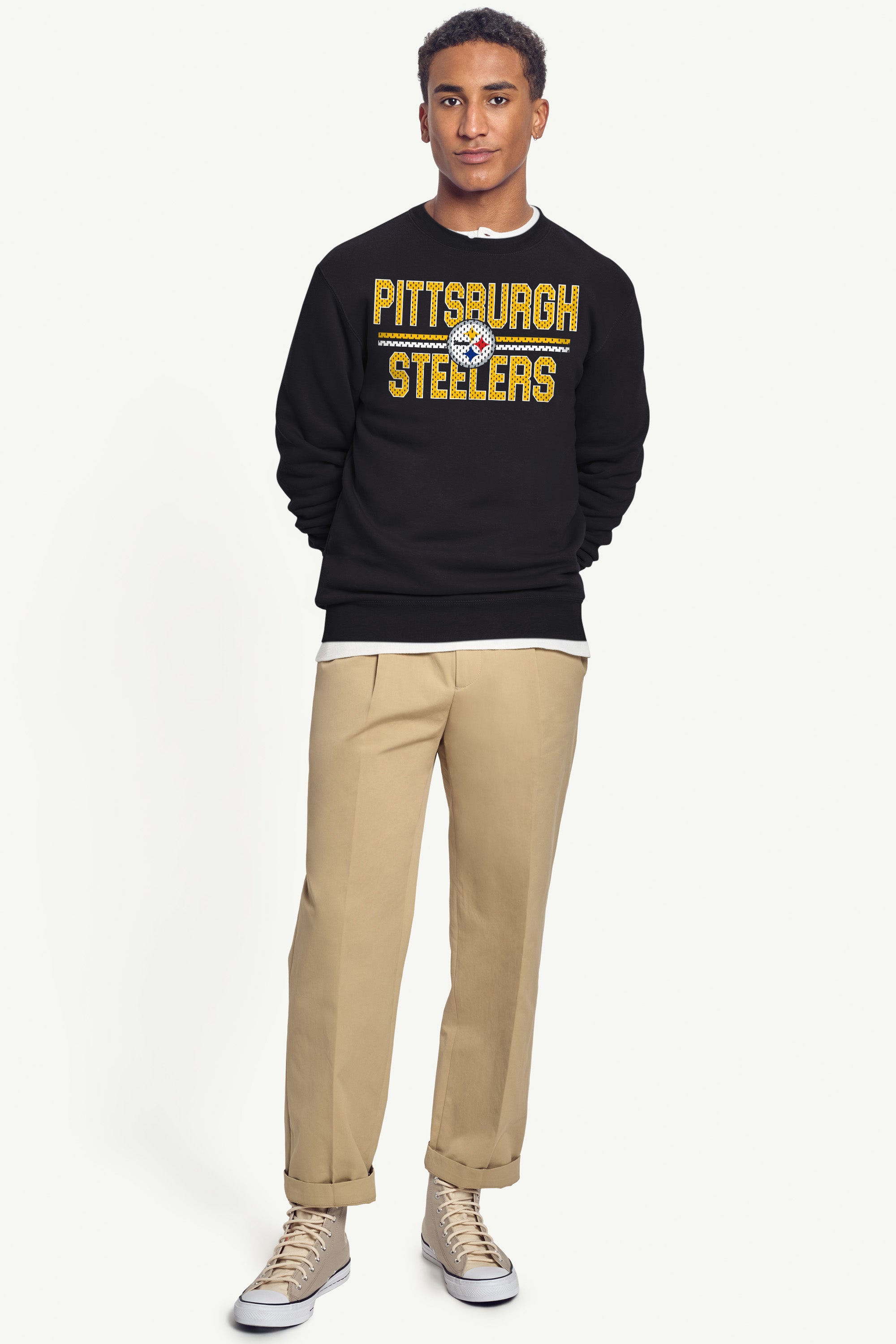 MENS PITTSBURGH STEELERS MESH LOOK SWEATSHIRT View 3 | Pittsburgh Steelers