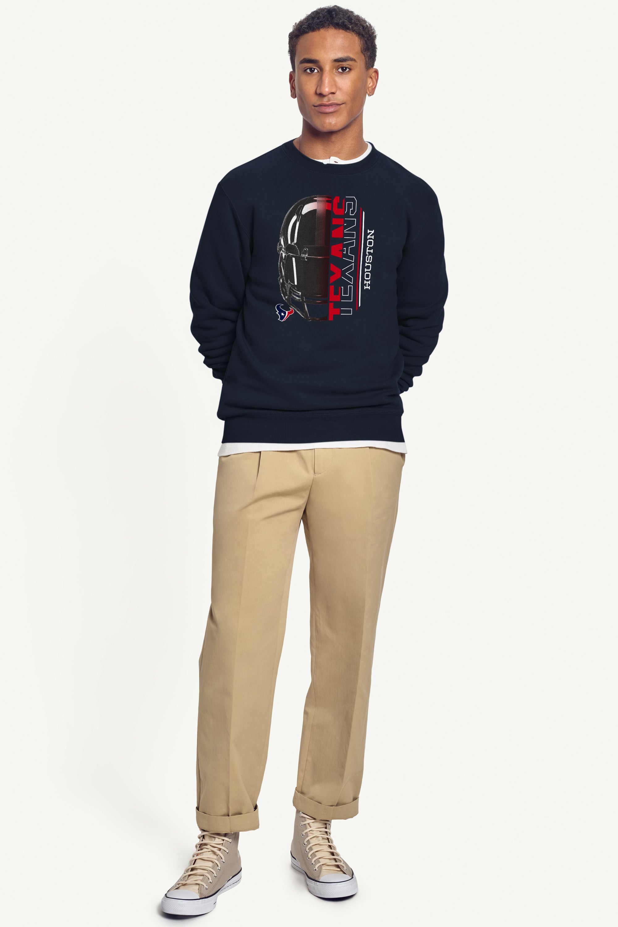 MENS HOUSTON TEXANS HALF HELMET SWEATSHIRT View 3