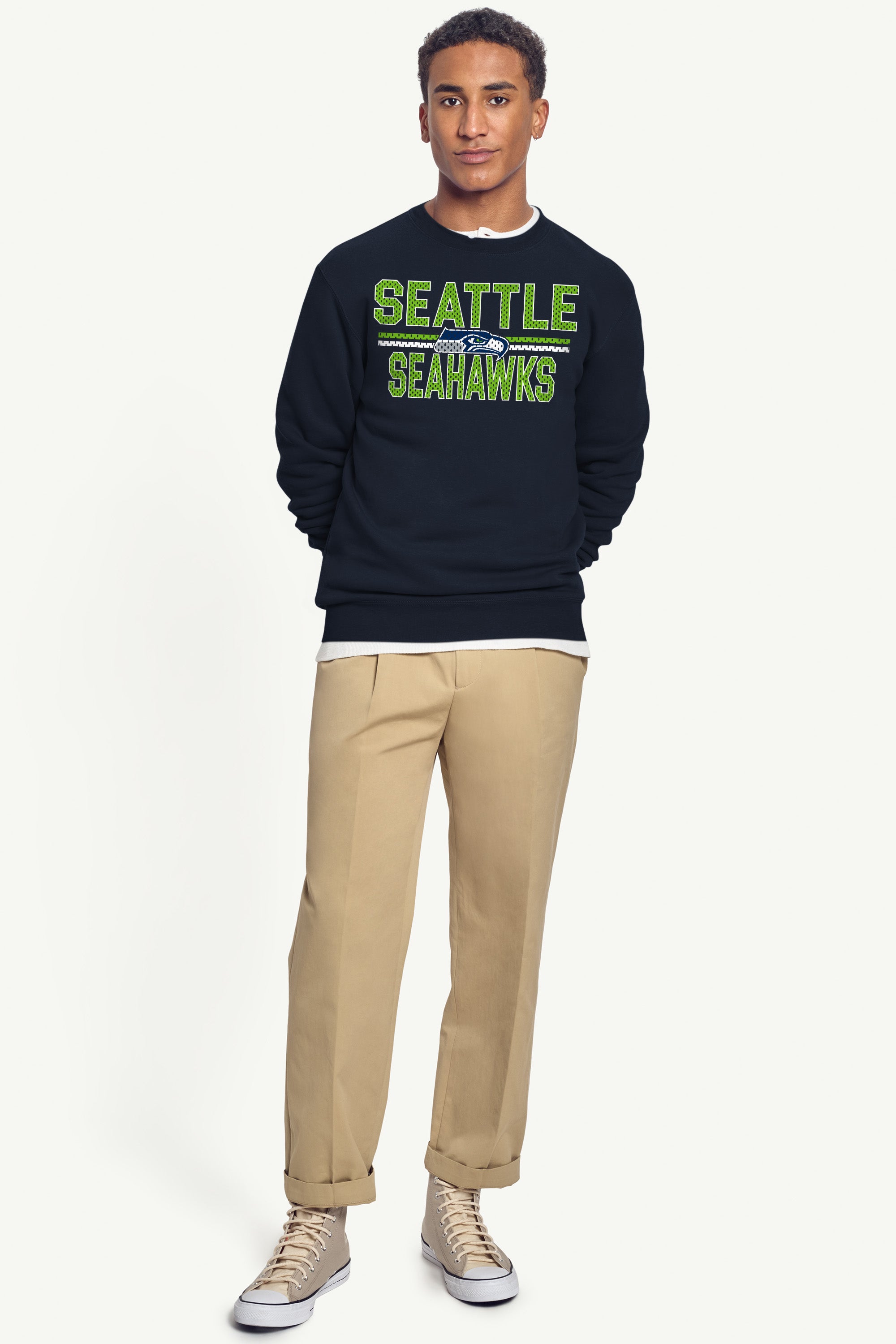 MENS SEATTLE SEAHAWKS MESH LOOK SWEATSHIRT View 3