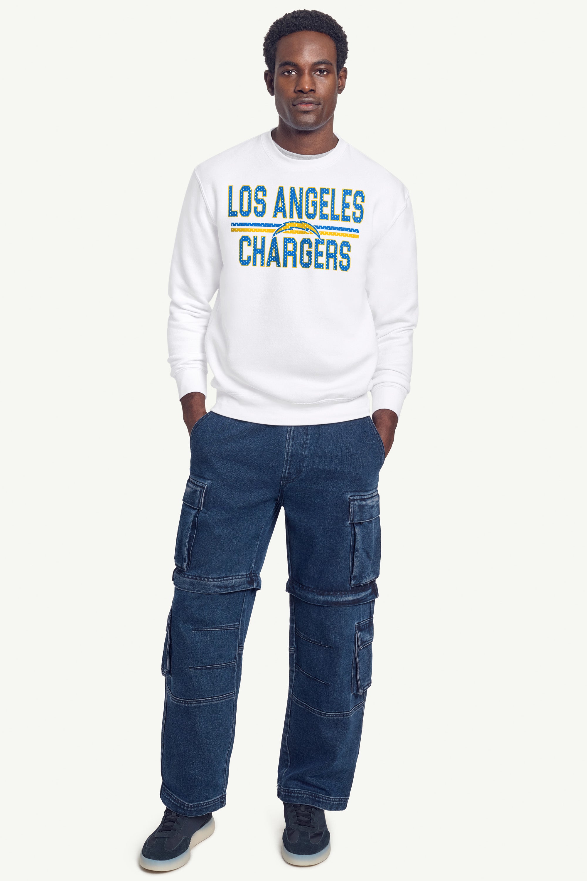 MENS LOS ANGELES CHARGERS MESH LOOK SWEATSHIRT View 3 | Los Angeles Chargers