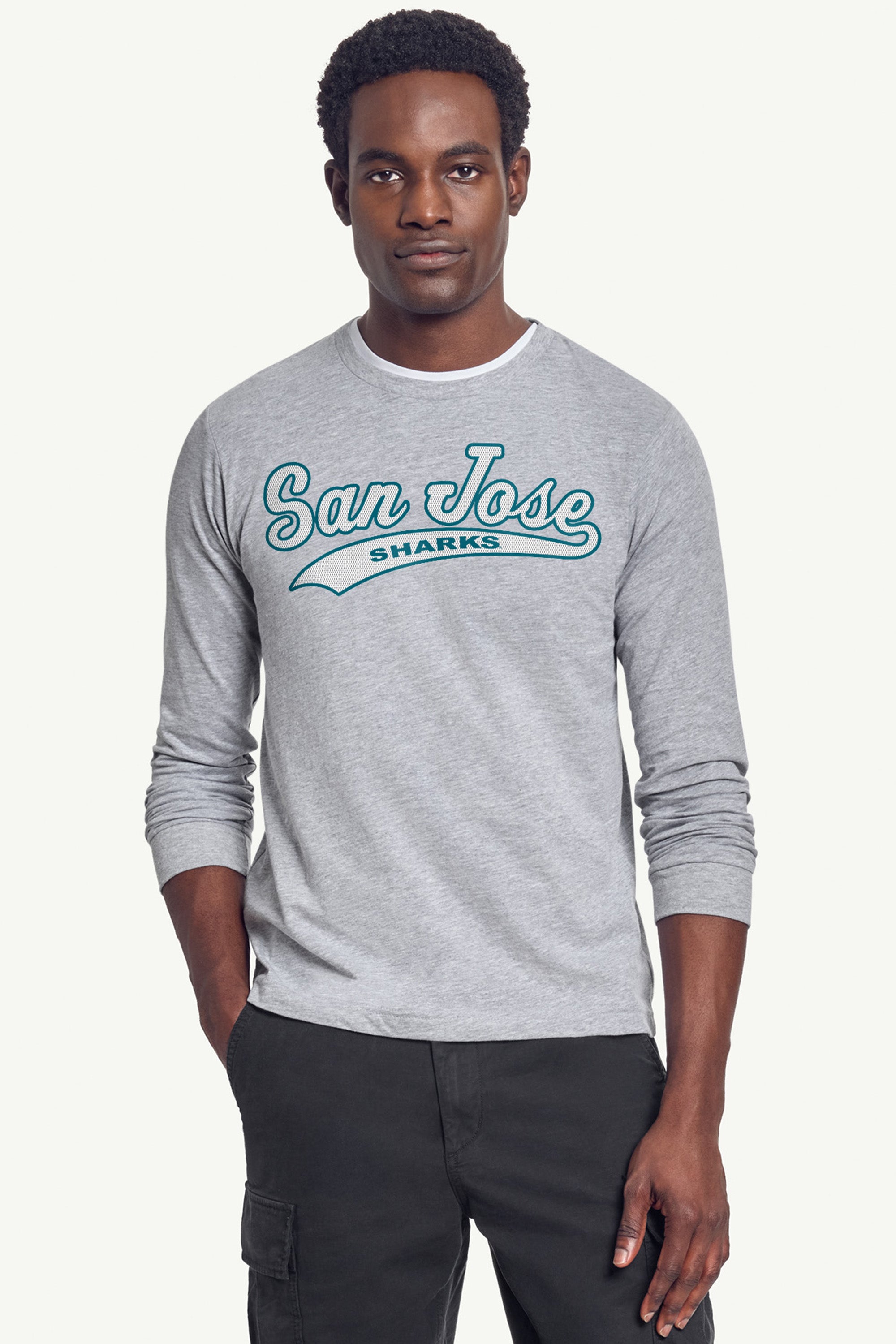 MENS SAN JOSE SHARKS TAILSWEEP LONG SLEEVE T SHIRT View 2 | San Jose Sharks