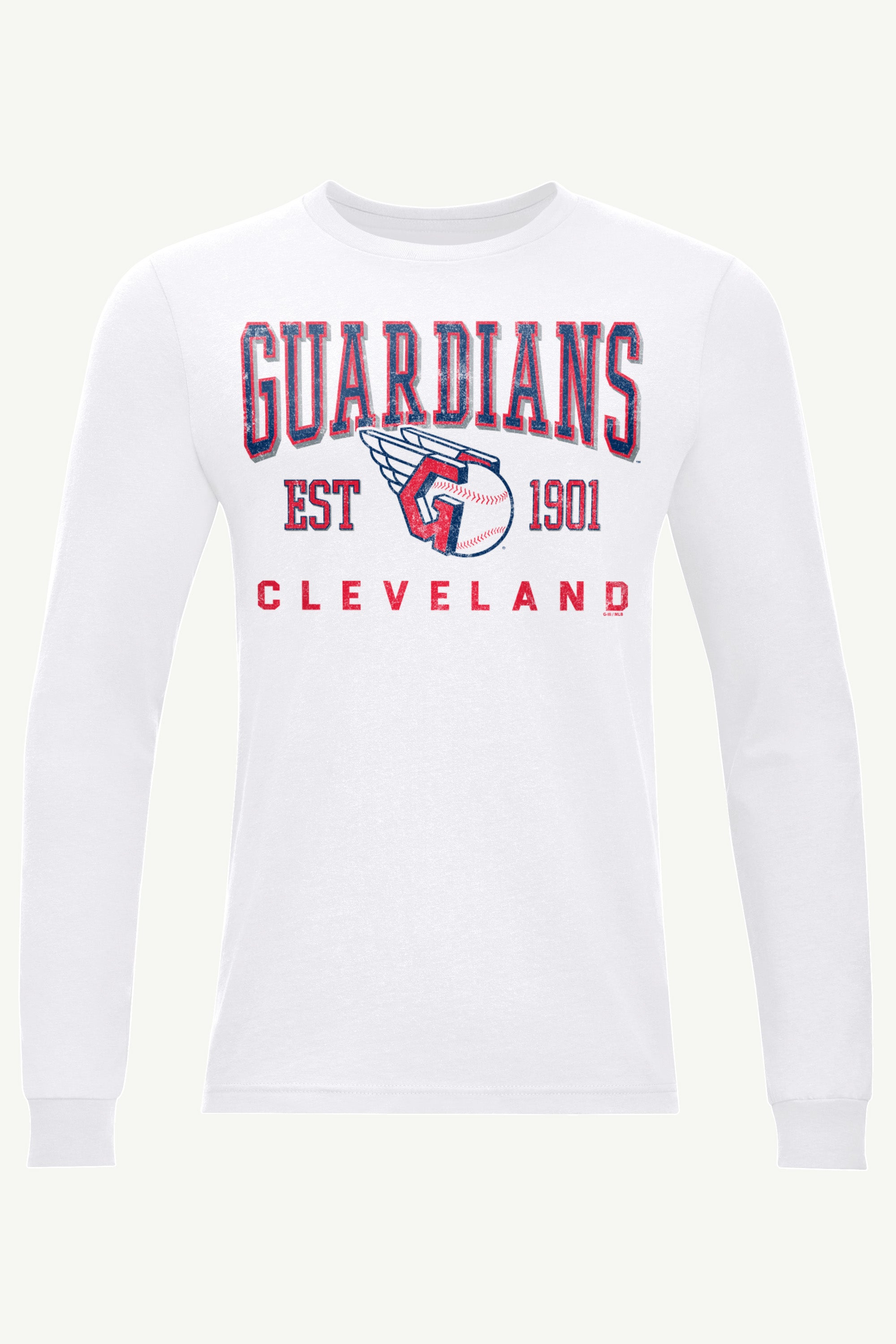 MENS CLEVELAND GUARDIANS RETRO LONG SLEEVE T SHIRT View 1 | Cleveland Guardians
