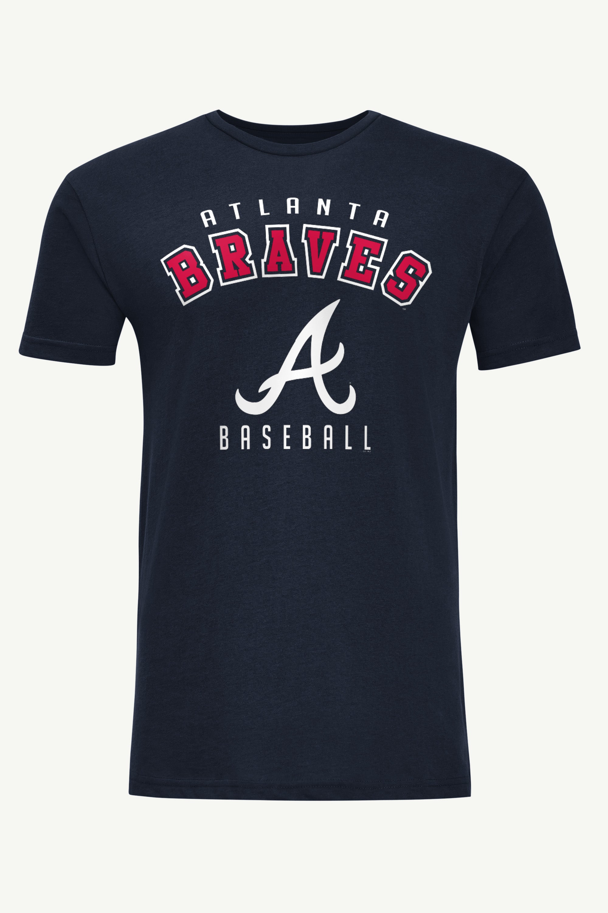 atlanta braves gear Men's Starter Navy Atlanta Braves Team Logo T-Shirt Size: Medium