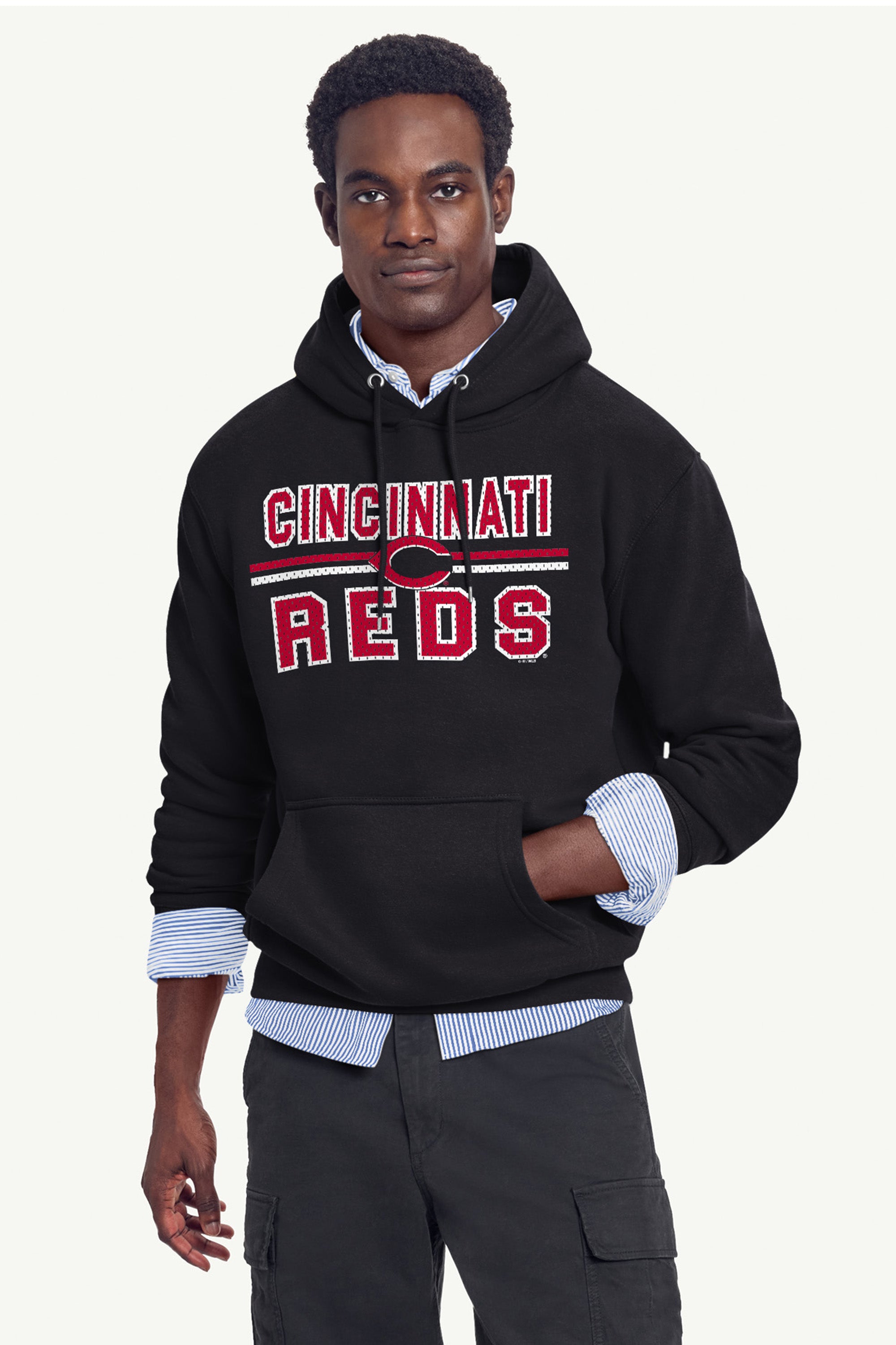 MENS CINCINNATI REDS MESH LOOK HOODIE View 2 | MLB MENS CINCINNATI REDS MESH LOOK HOODIE View 2 | MLB