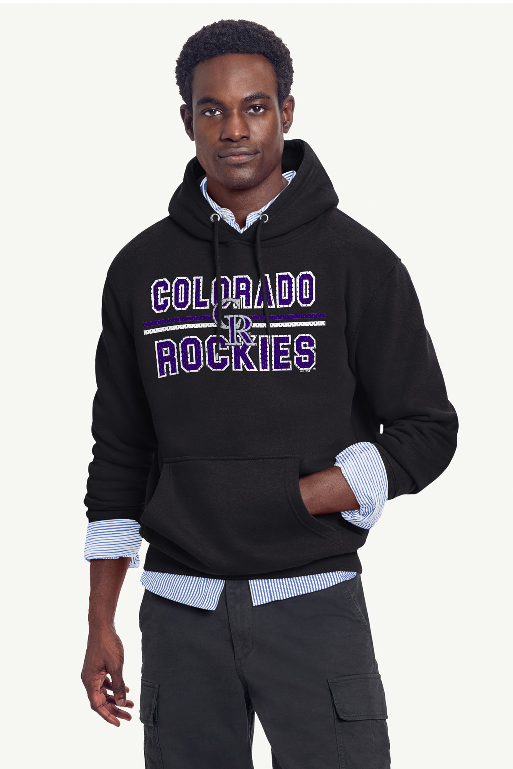 MENS COLORADO ROCKIES MESH LOOK HOODIE View 2 | MLB MENS COLORADO ROCKIES MESH LOOK HOODIE View 2 | MLB