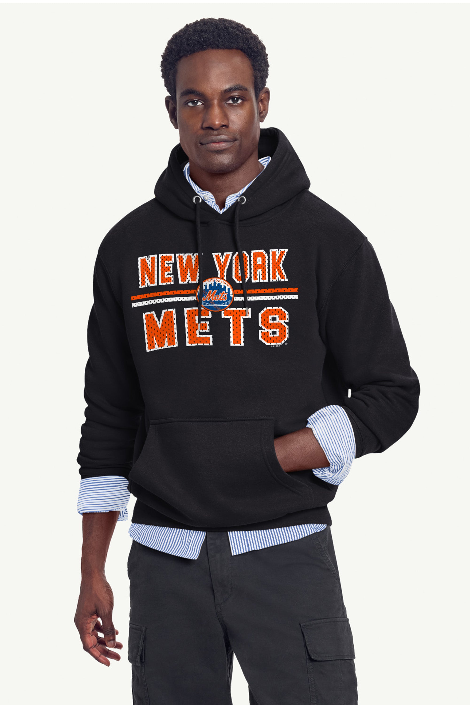 MENS NEW YORK METS MESH LOOK HOODIE View 2 | MLB MENS NEW YORK METS MESH LOOK HOODIE View 2 | MLB