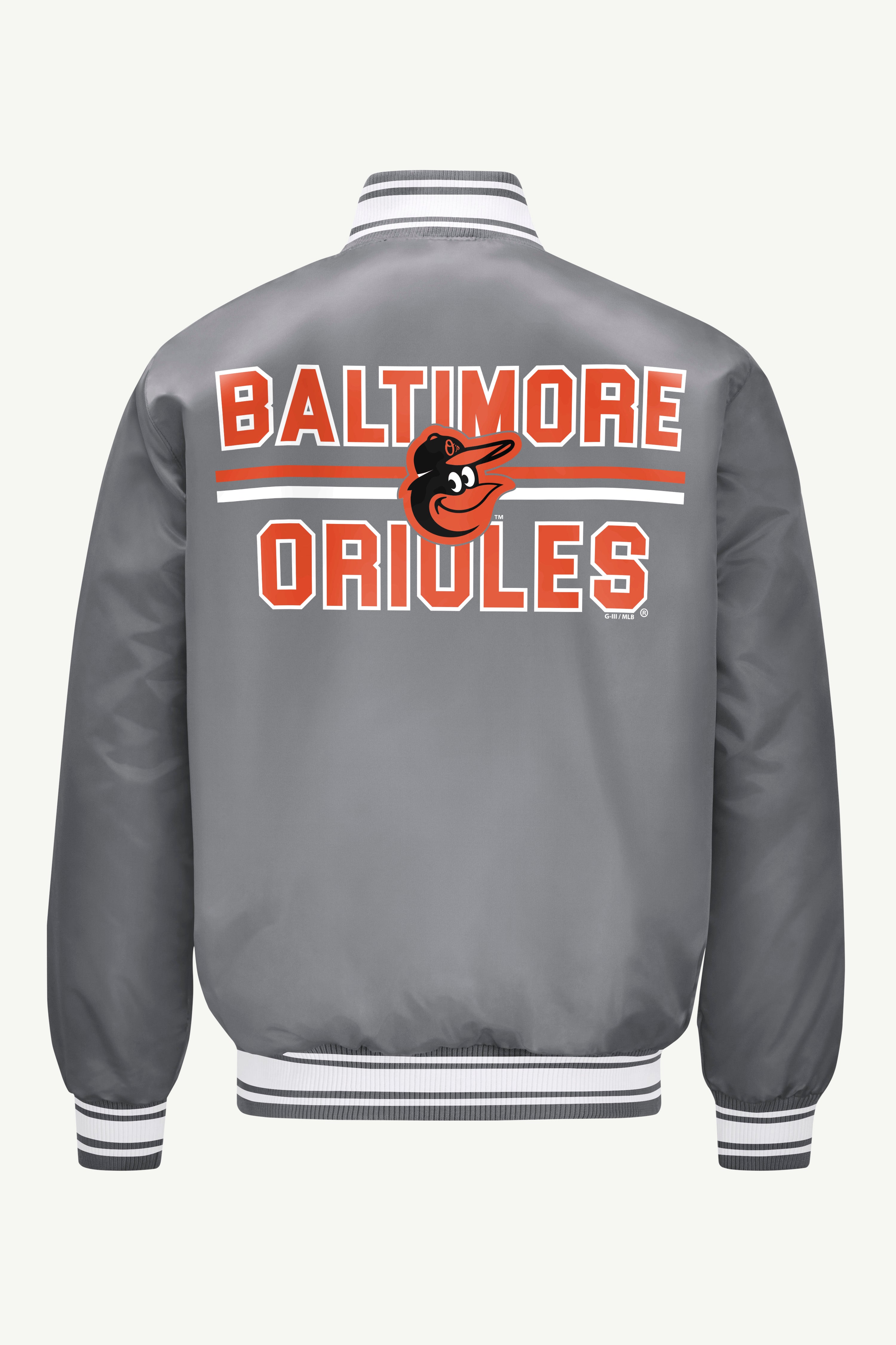 MENS BALTIMORE ORIOLES SATIN VARISTY JACKET View 3 | Baltimore Orioles