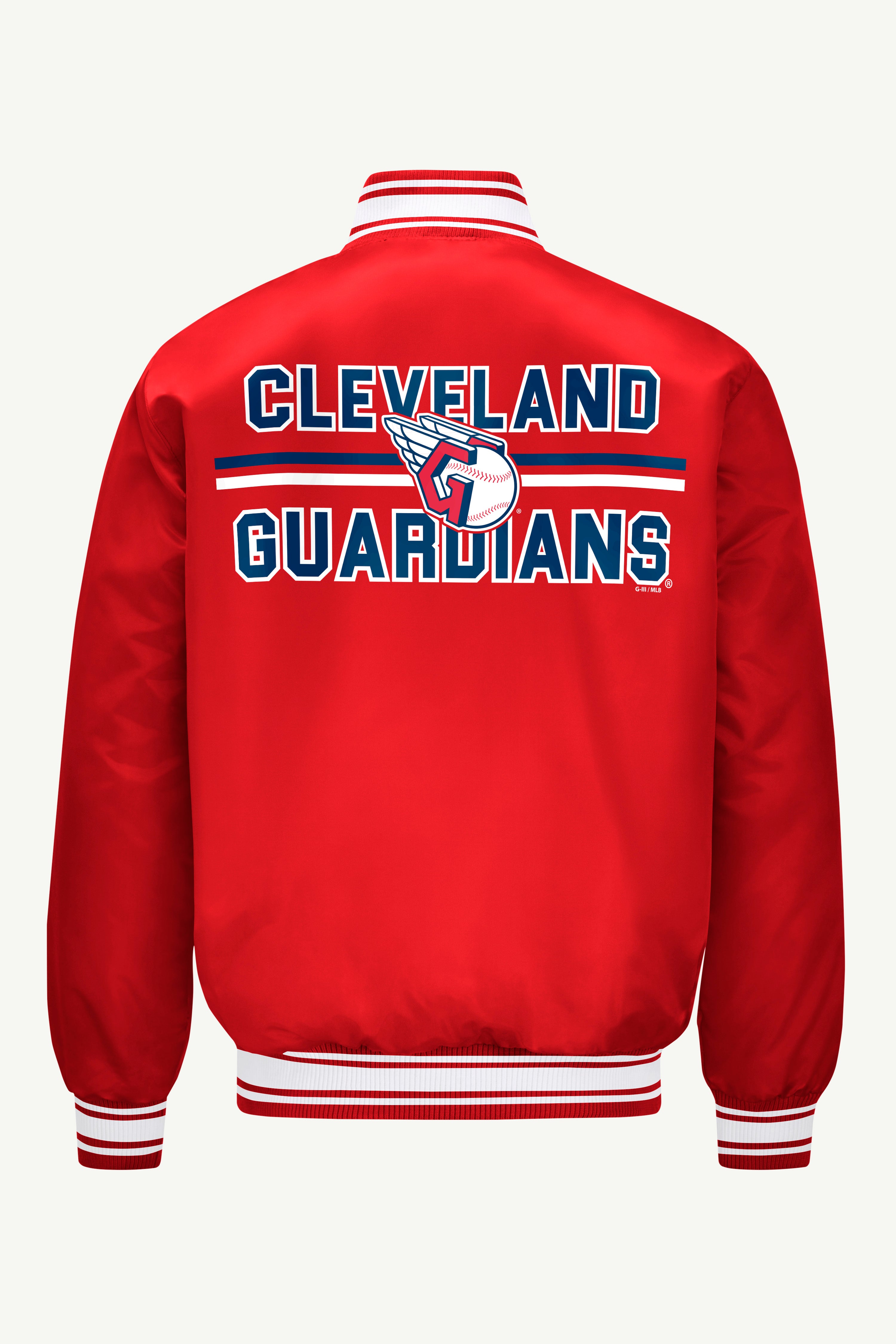 MENS CLEVELAND GUARDIANS SATIN VARISTY JACKET View 3