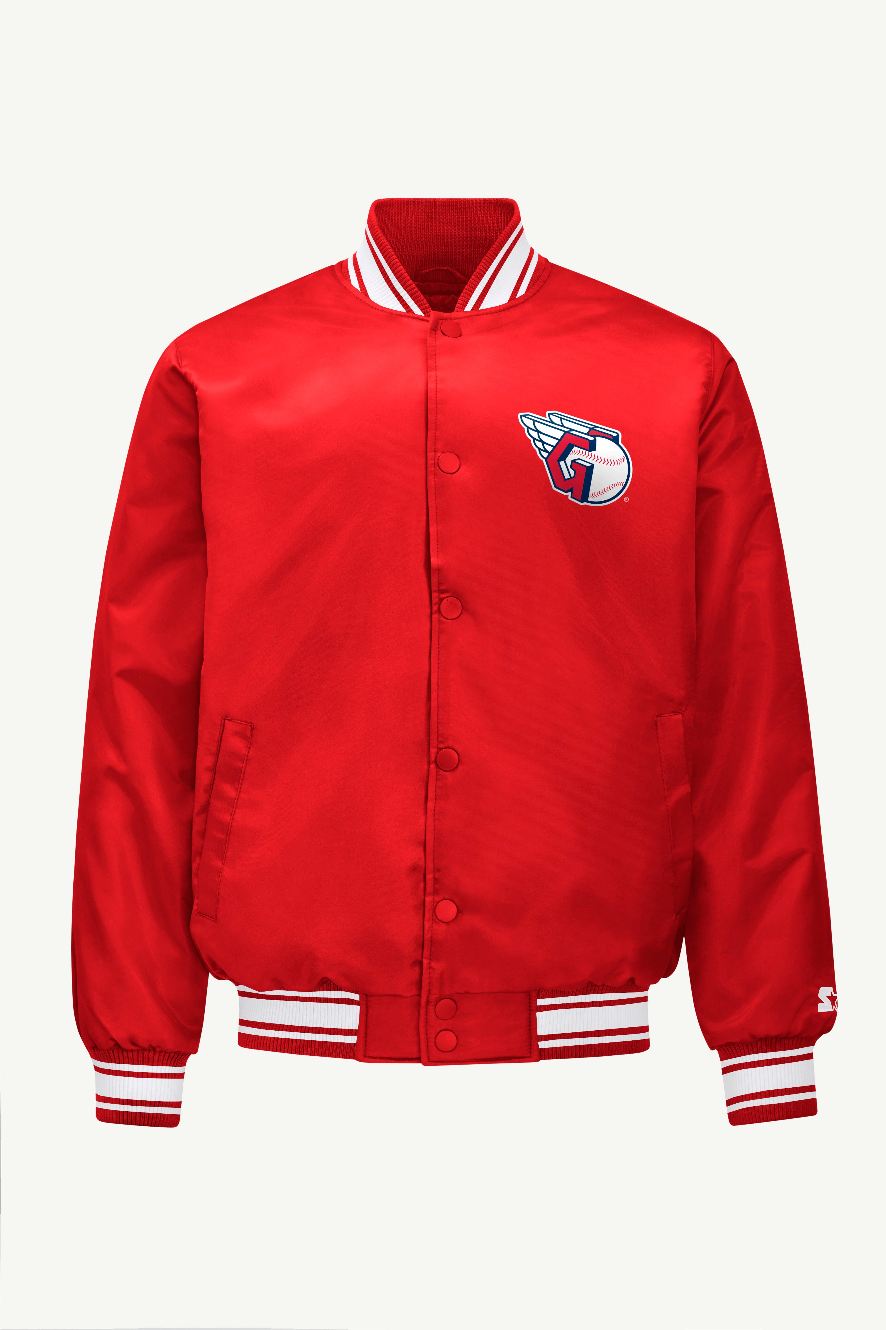 MENS CLEVELAND GUARDIANS SATIN VARISTY JACKET View 4
