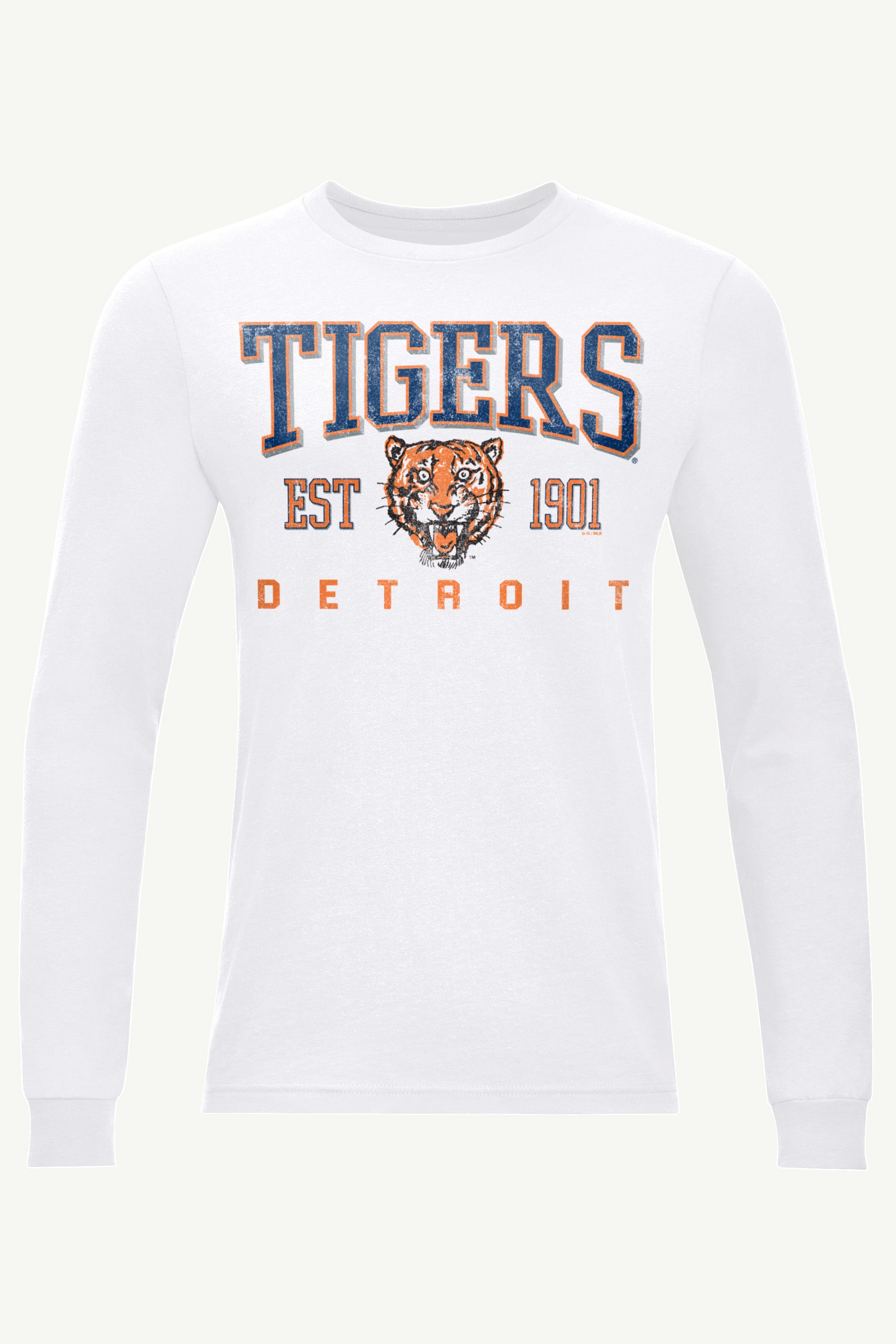 MENS DETROIT TIGERS RETRO LONG SLEEVE T SHIRT View 1 | Detroit Tigers
