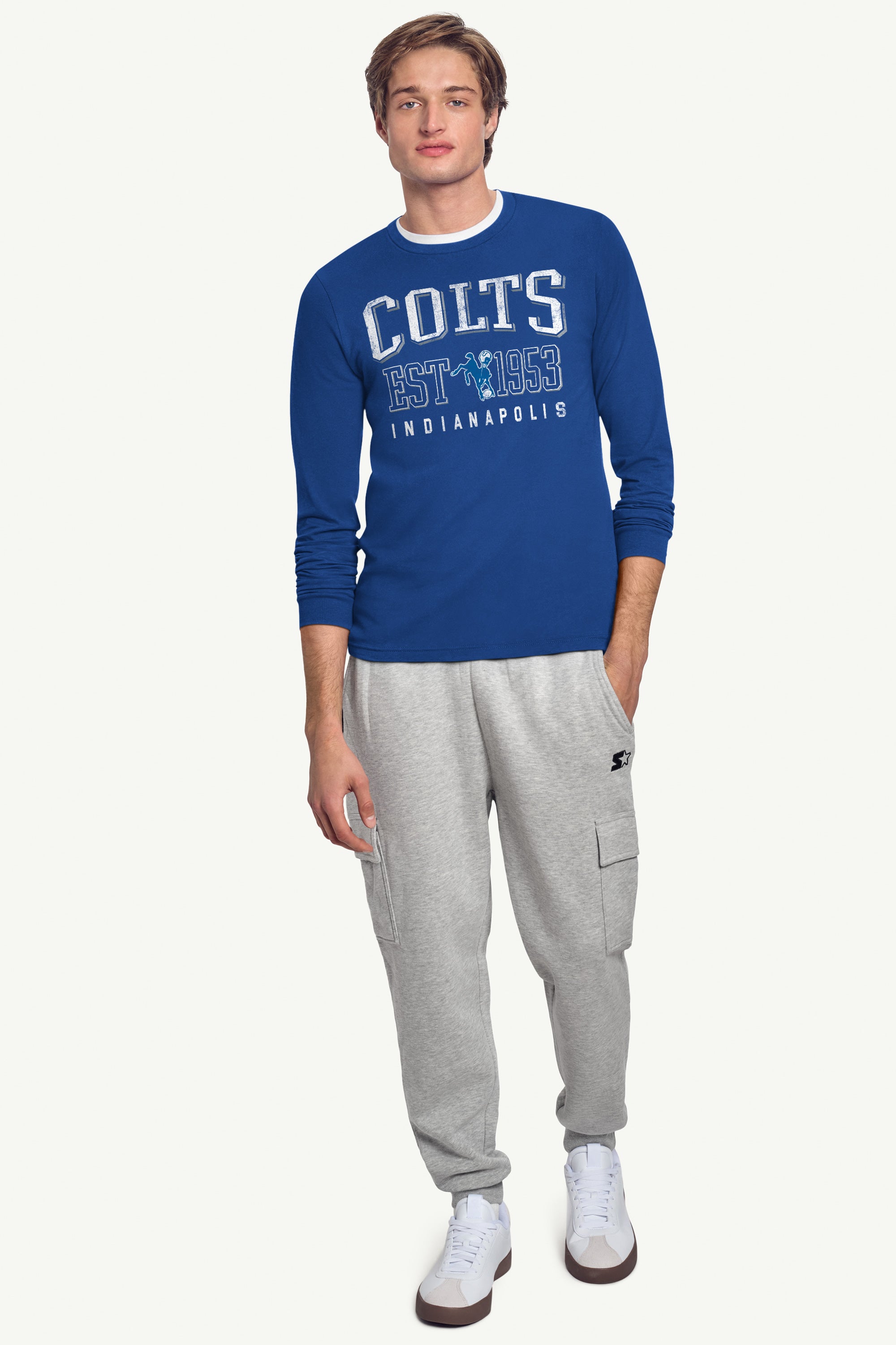 MENS INDIANAPOLIS COLTS RETRO LONG SLEEVE T SHIRT View 2 | Indianapolis Colts