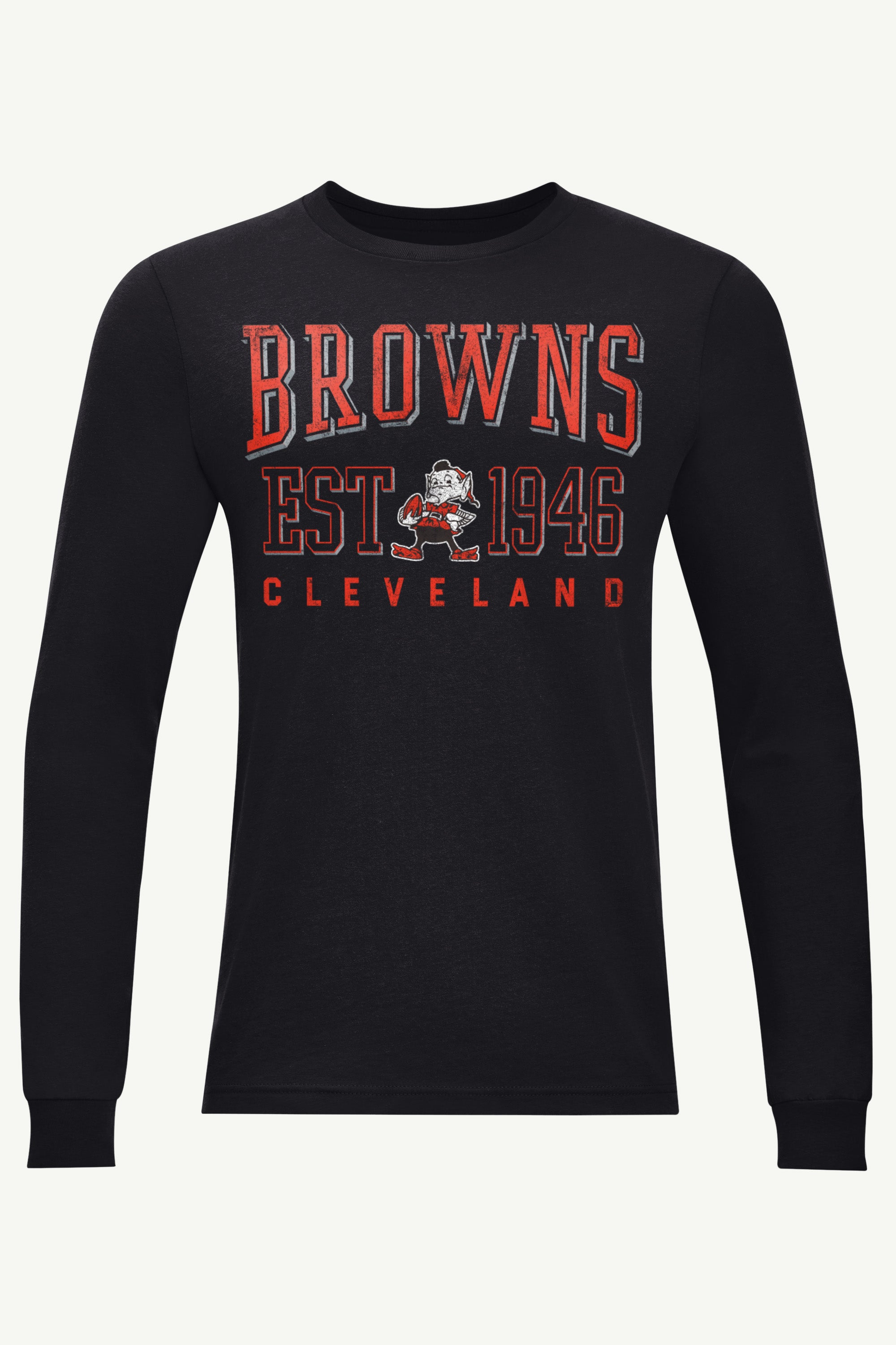 MENS CLEVELAND BROWNS RETRO LONG SLEEVE T SHIRT View 1 | Men's T-Shirts