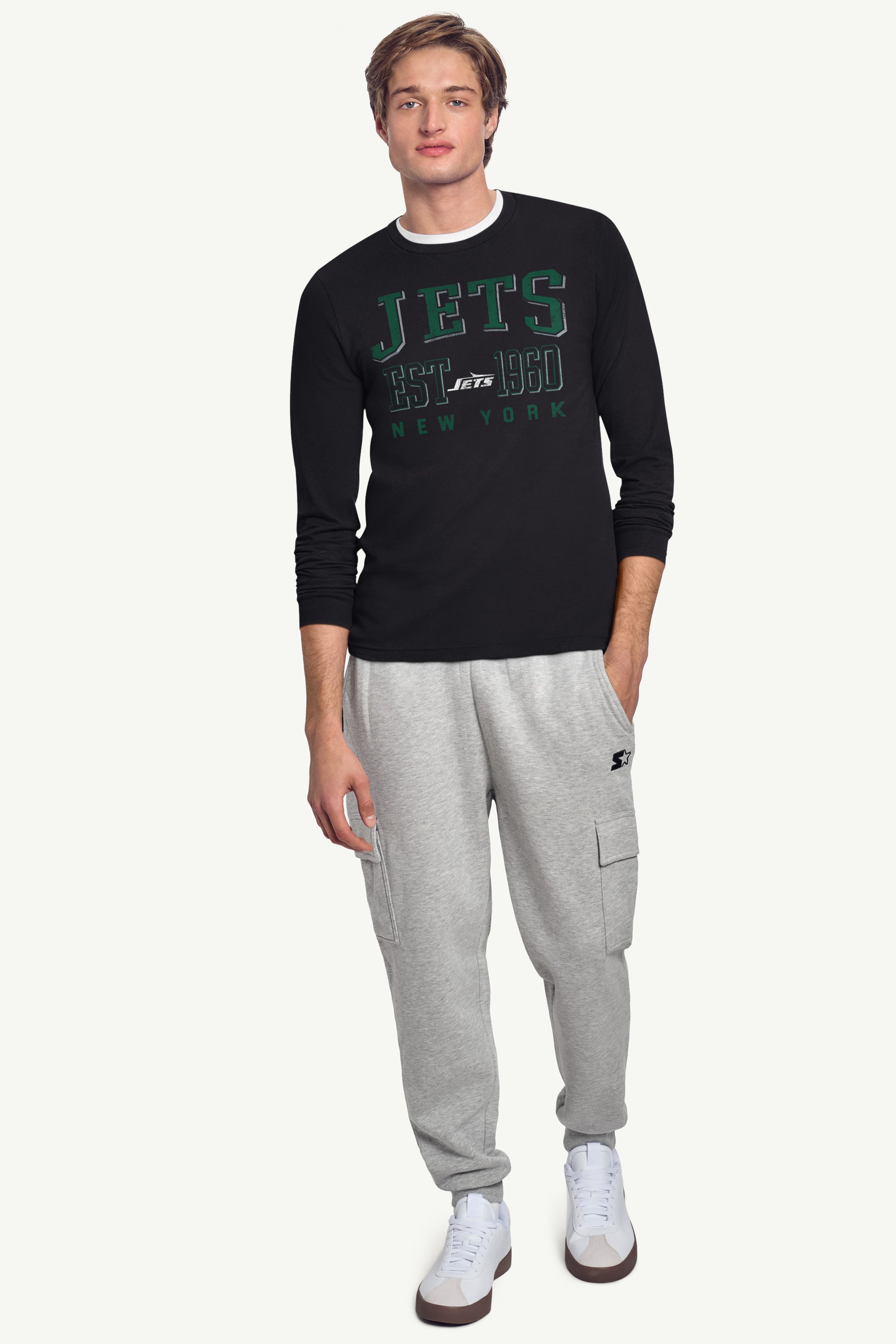 MENS NEW YORK JETS RETRO LONG SLEEVE T SHIRT View 2
