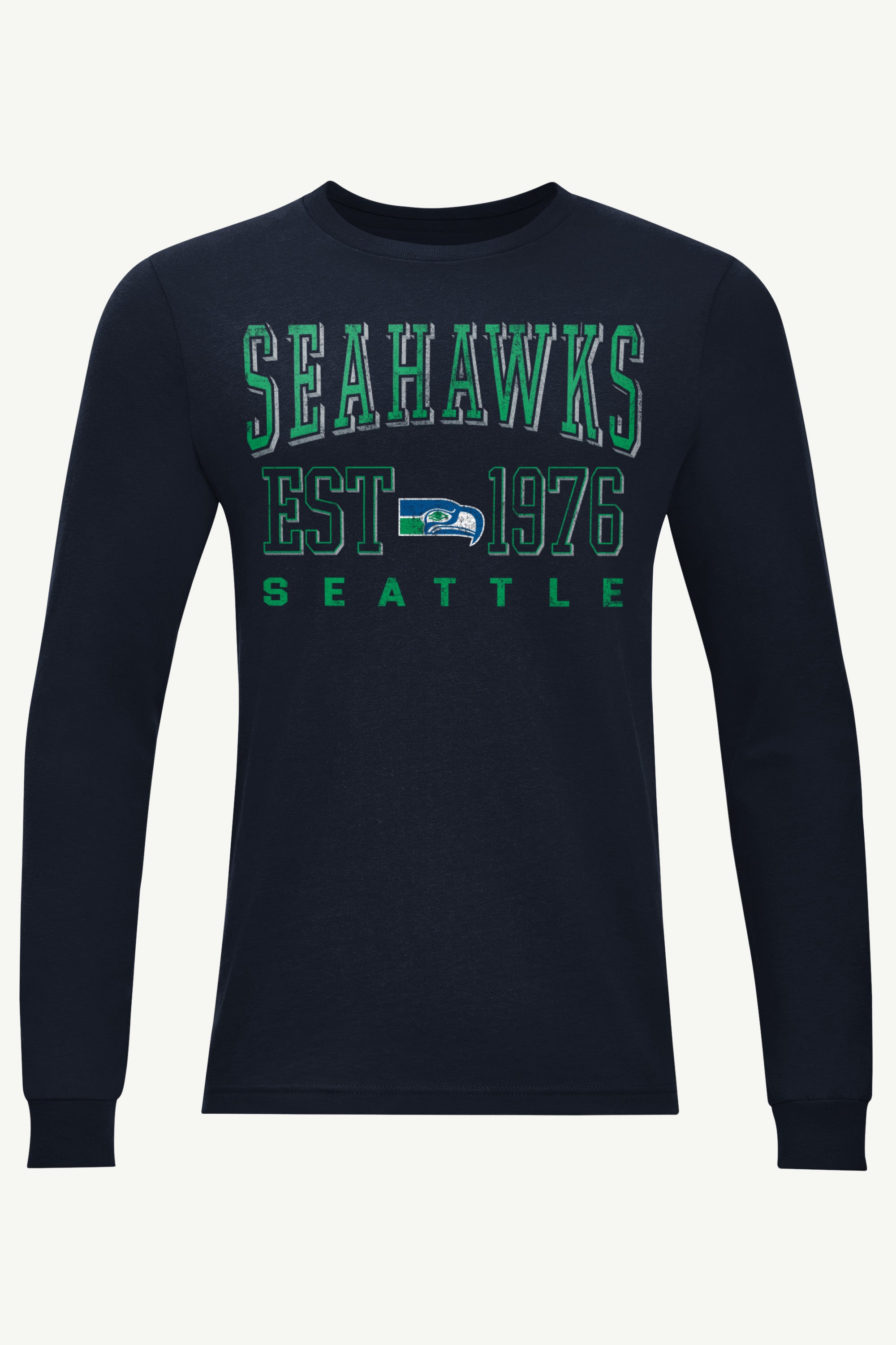 MENS SEATTLE SEAHAWKS RETRO LONG SLEEVE T SHIRT View 1 | Seattle Seahawks