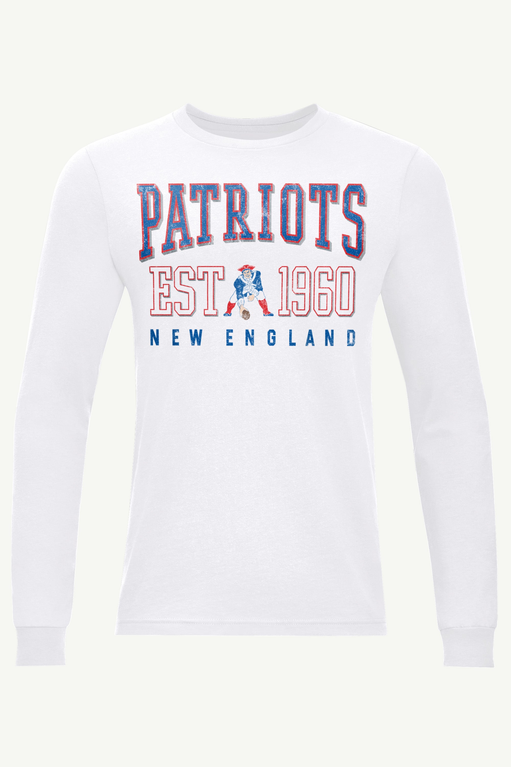 MENS NEW ENGLAND PATRIOTS RETRO LONG SLEEVE T SHIRT View 1