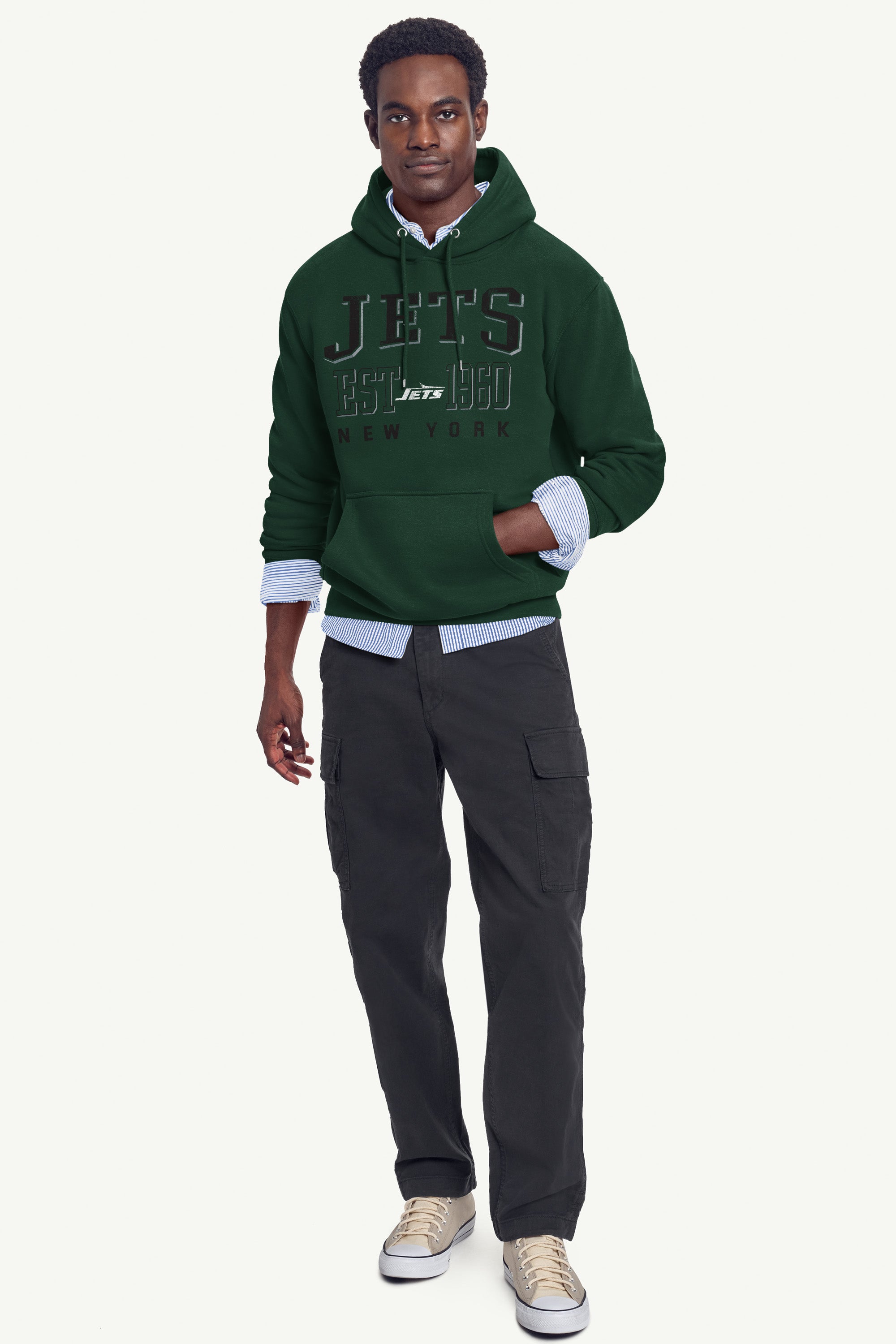 MENS NEW YORK JETS RETRO TEAM HOODIE View 3