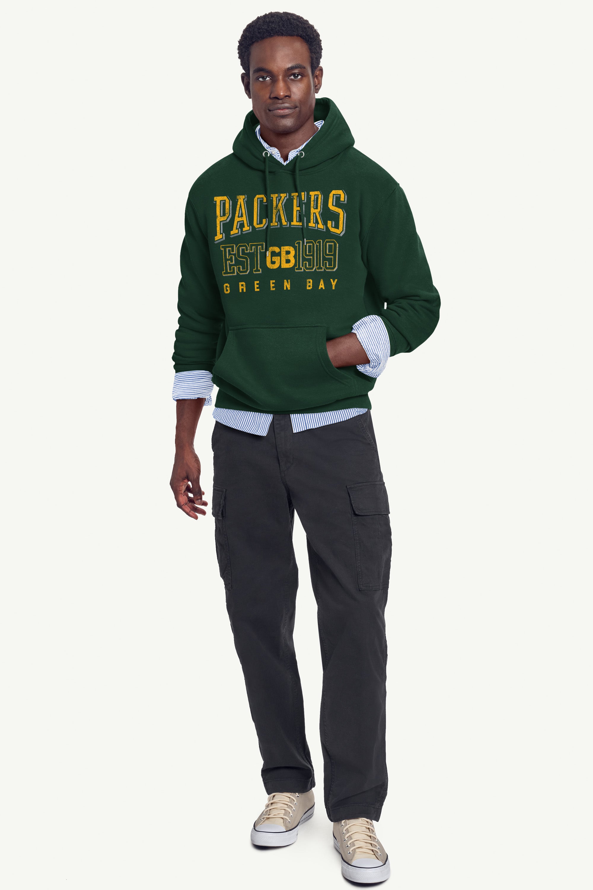 MENS GREEN BAY PACKERS RETRO HOODIE View 3 | Green Bay Packers