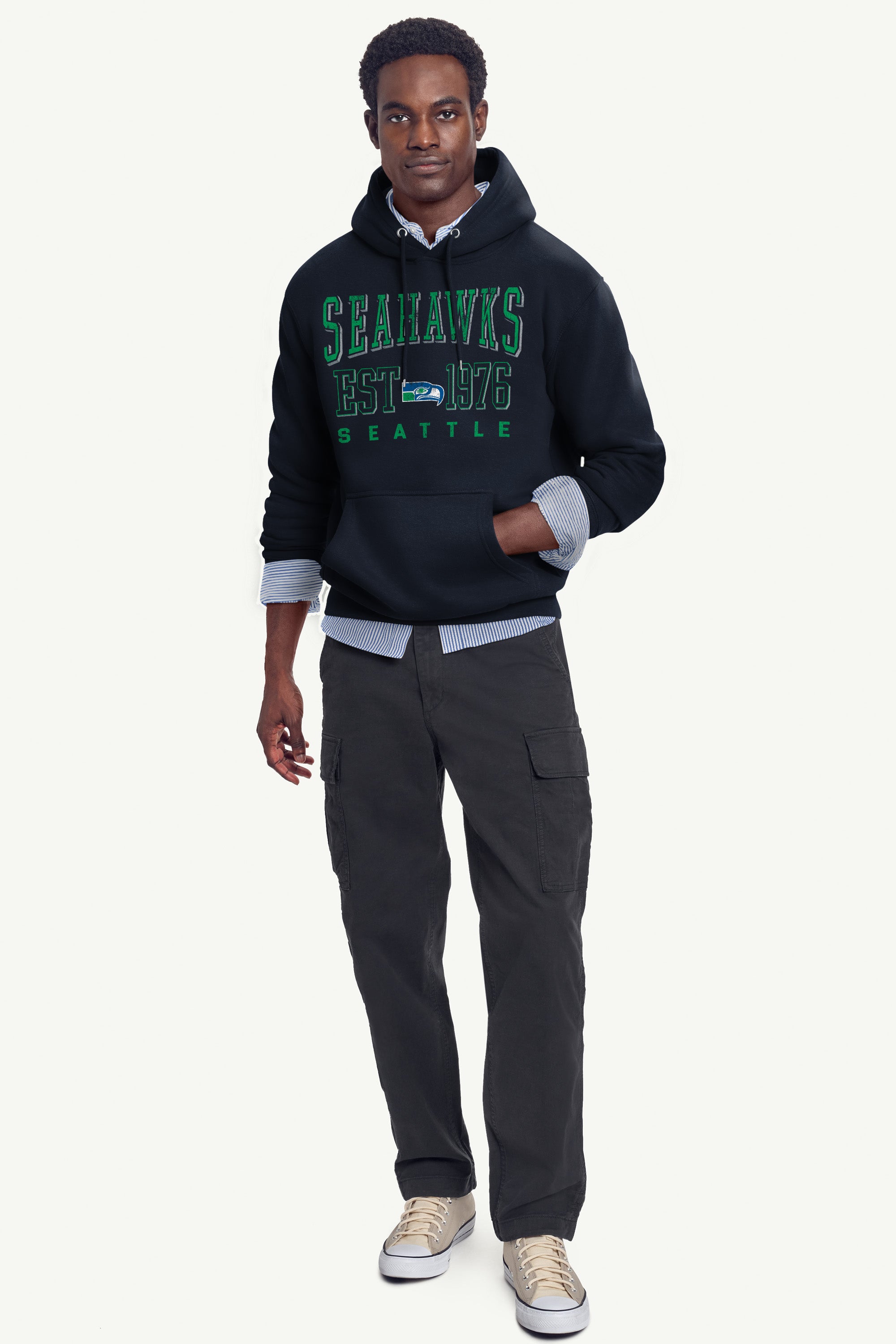 MENS SEATTLE SEAHAWKS RETRO HOODIE View 2 | Men's Hoodies