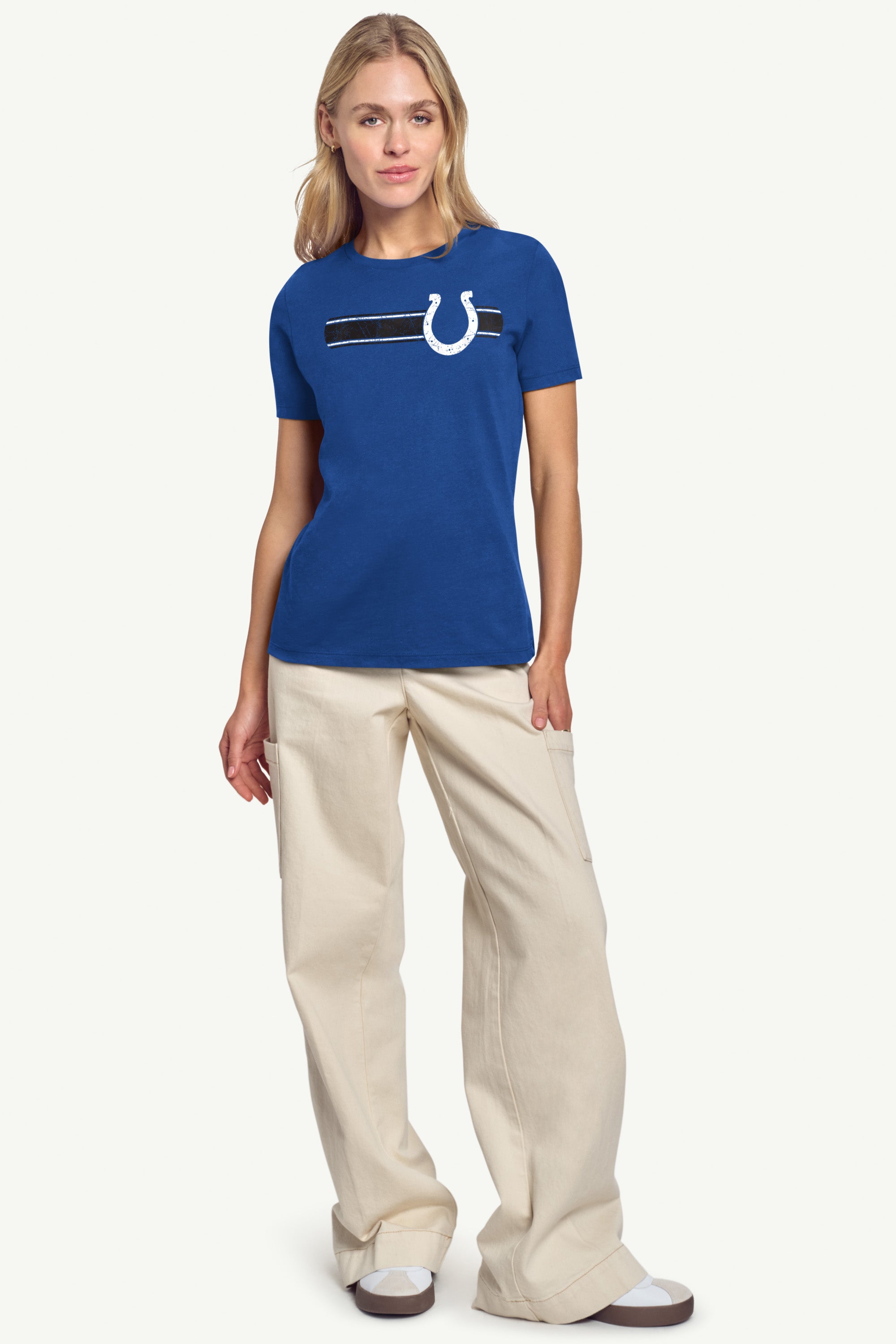 WOMENS INDIANAPOLIS COLTS STRIPE T SHIRT View 2 | NFL WOMENS INDIANAPOLIS COLTS STRIPE T SHIRT View 2 | NFL