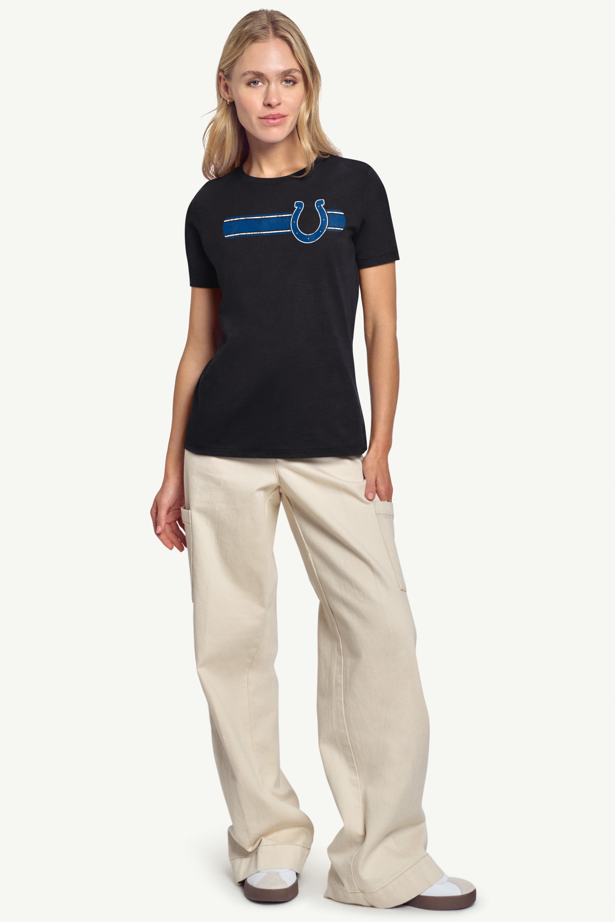 WOMENS INDIANAPOLIS COLTS STRIPE T SHIRT View 2 | NFL WOMENS INDIANAPOLIS COLTS STRIPE T SHIRT View 2 | NFL