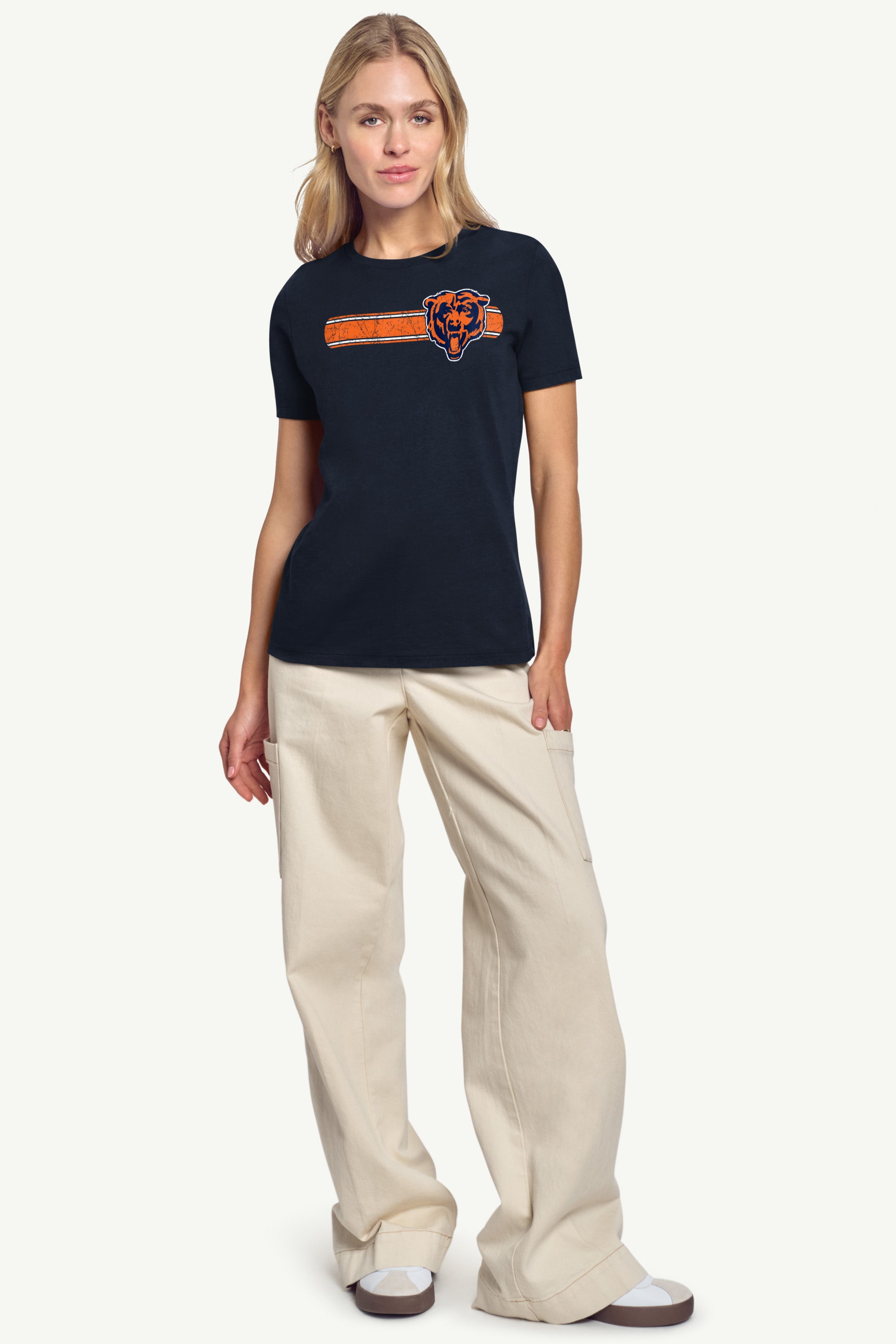 WOMENS CHICAGO BEARS STRIPE T SHIRT View 2 | NFL WOMENS CHICAGO BEARS STRIPE T SHIRT View 2 | NFL