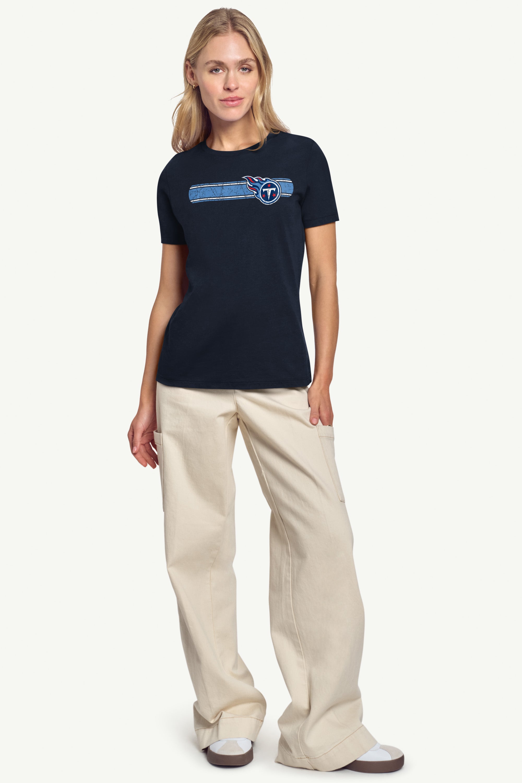 WOMENS TENNESSEE TITANS STRIPE T SHIRT View 2 | NFL WOMENS TENNESSEE TITANS STRIPE T SHIRT View 2 | NFL