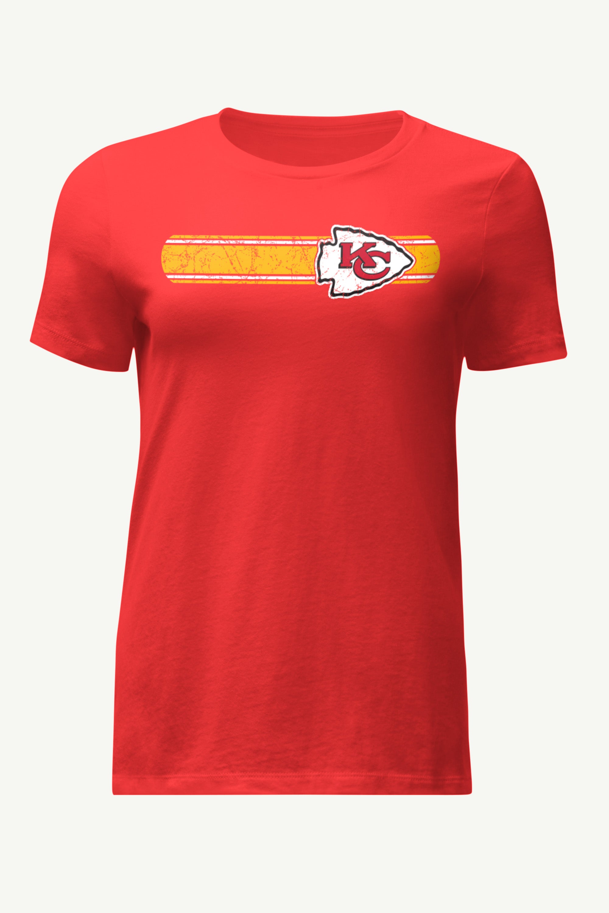 WOMENS KANSAS CITY CHIEFS STRIPE T SHIRT View 1 | NFL WOMENS KANSAS CITY CHIEFS STRIPE T SHIRT View 1 | NFL