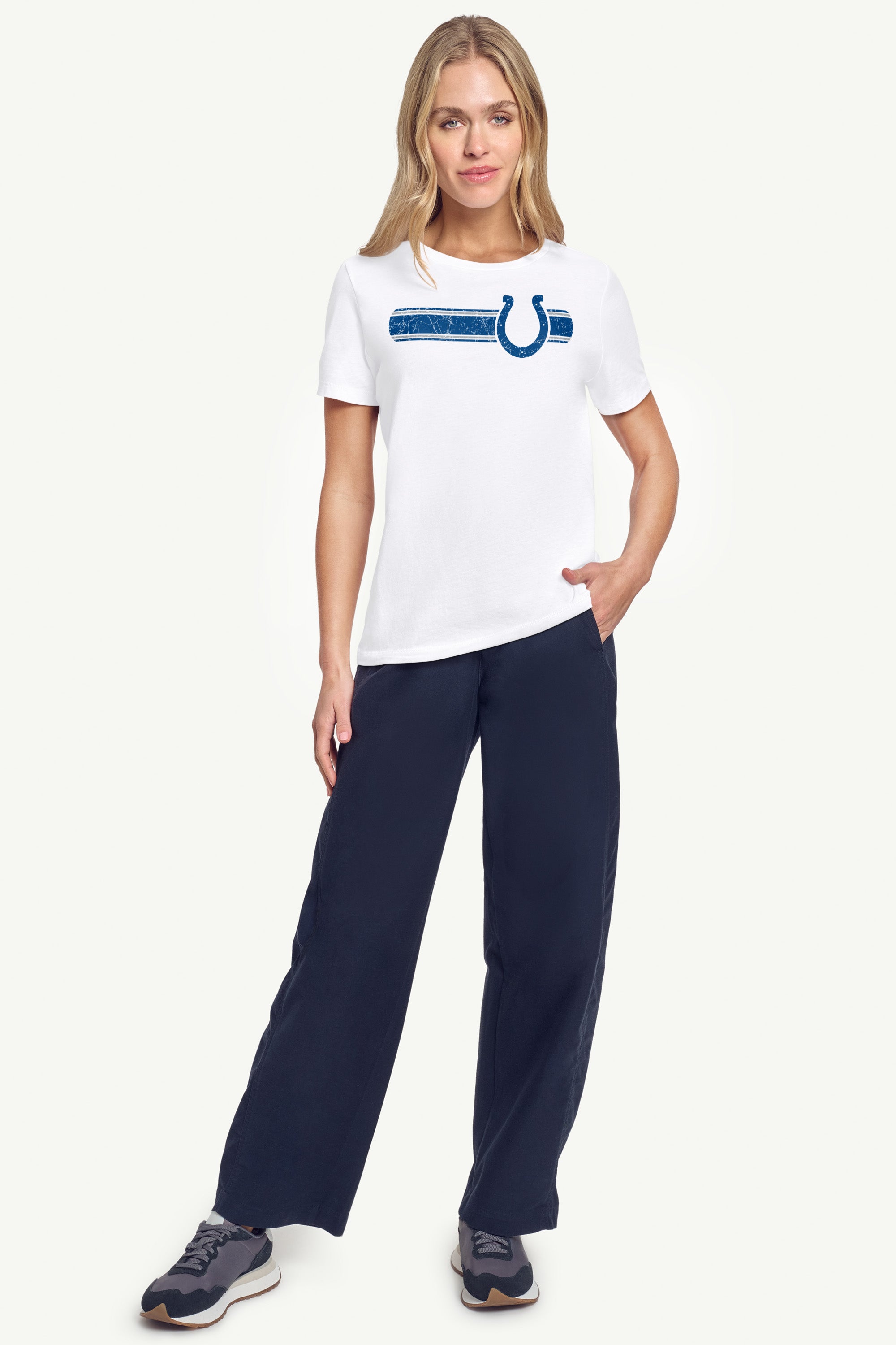 WOMENS INDIANAPOLIS COLTS STRIPE T SHIRT View 2 | NFL WOMENS INDIANAPOLIS COLTS STRIPE T SHIRT View 2 | NFL