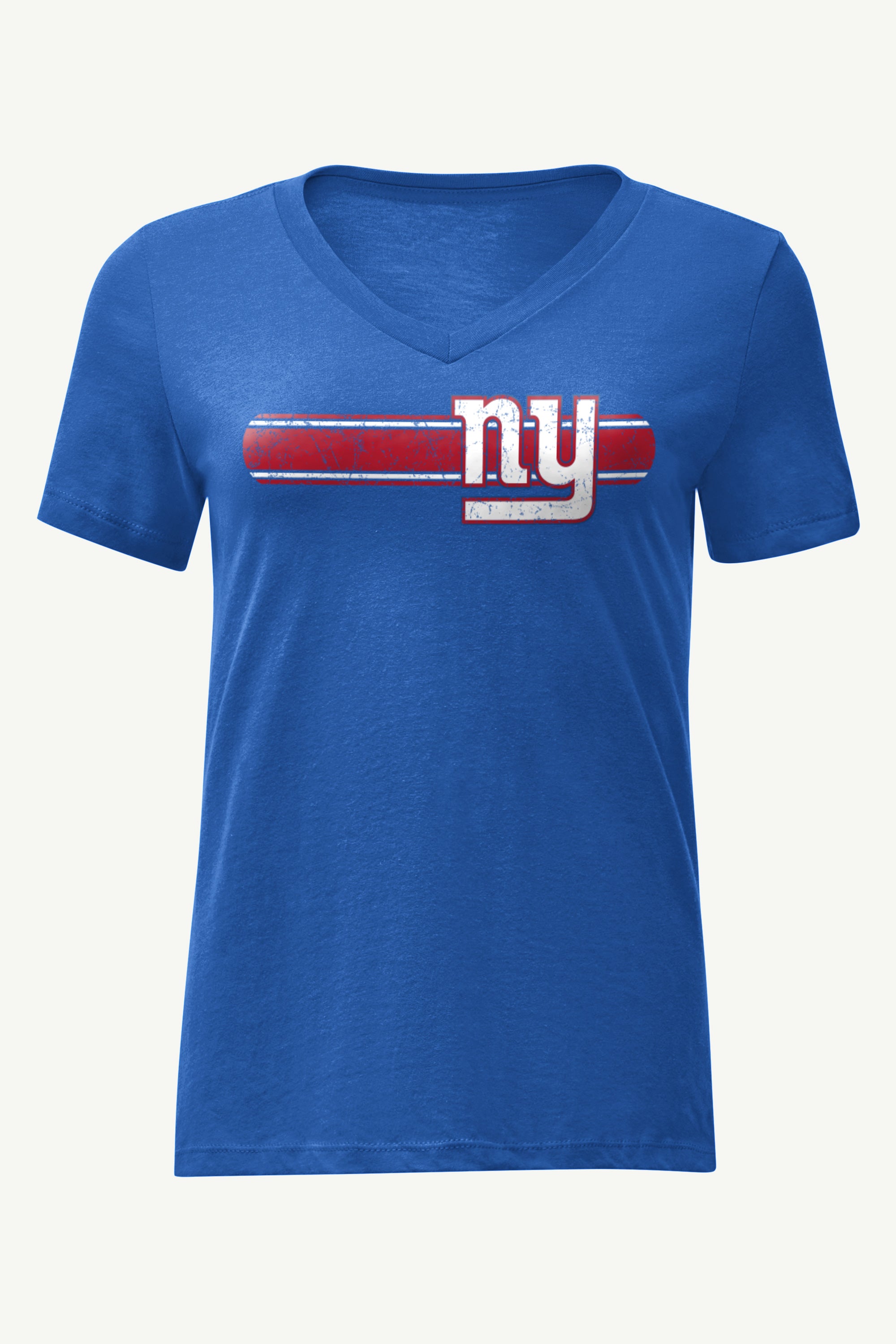 WOMENS NEW YORK GIANTS STRIPE V-NECK T SHIRT View 1 | NFL WOMENS NEW YORK GIANTS STRIPE V-NECK T SHIRT View 1 | NFL