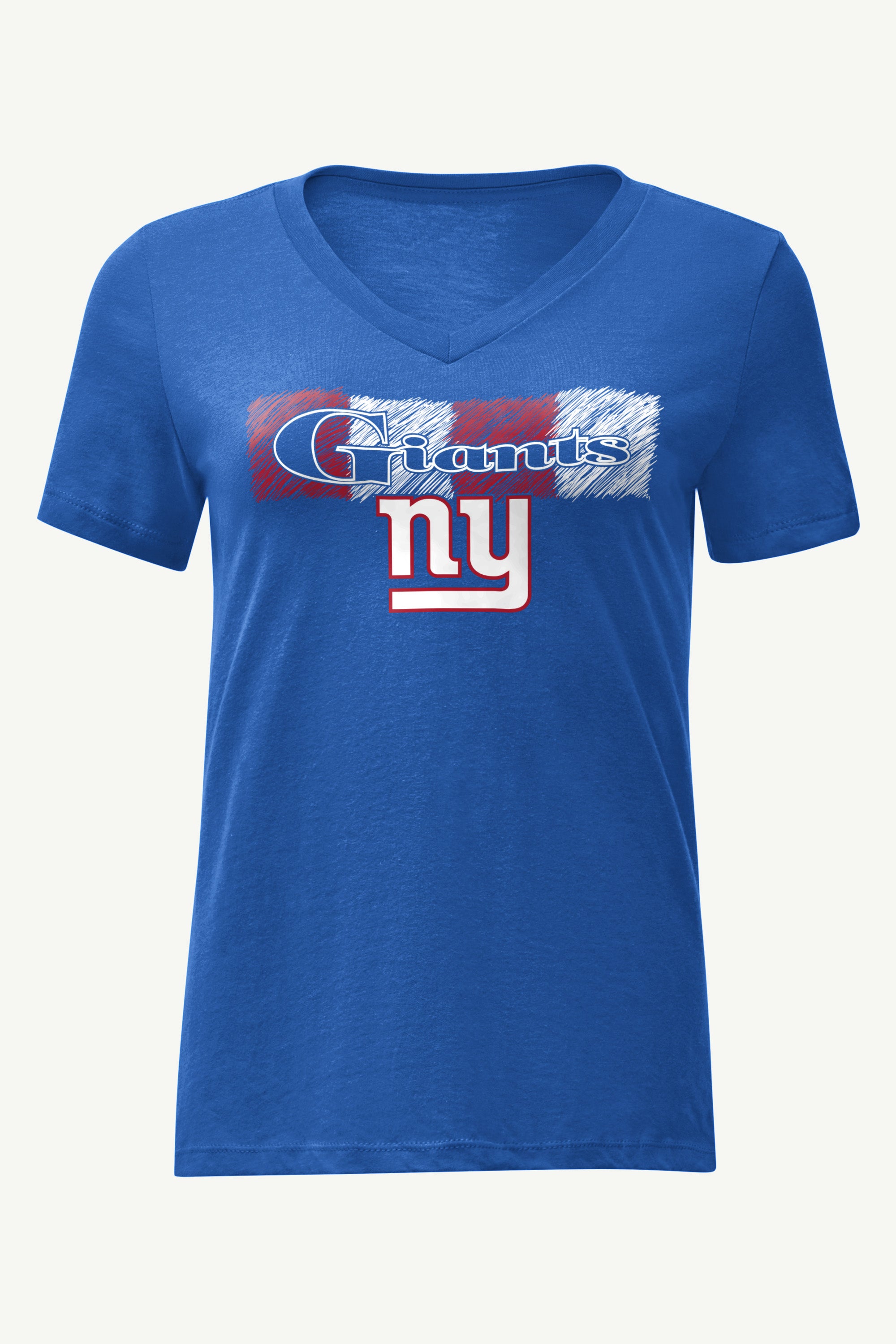 WOMENS NEW YORK GIANTS COLOR SHADDING V-NECK T SHIRT View 1 | NFL