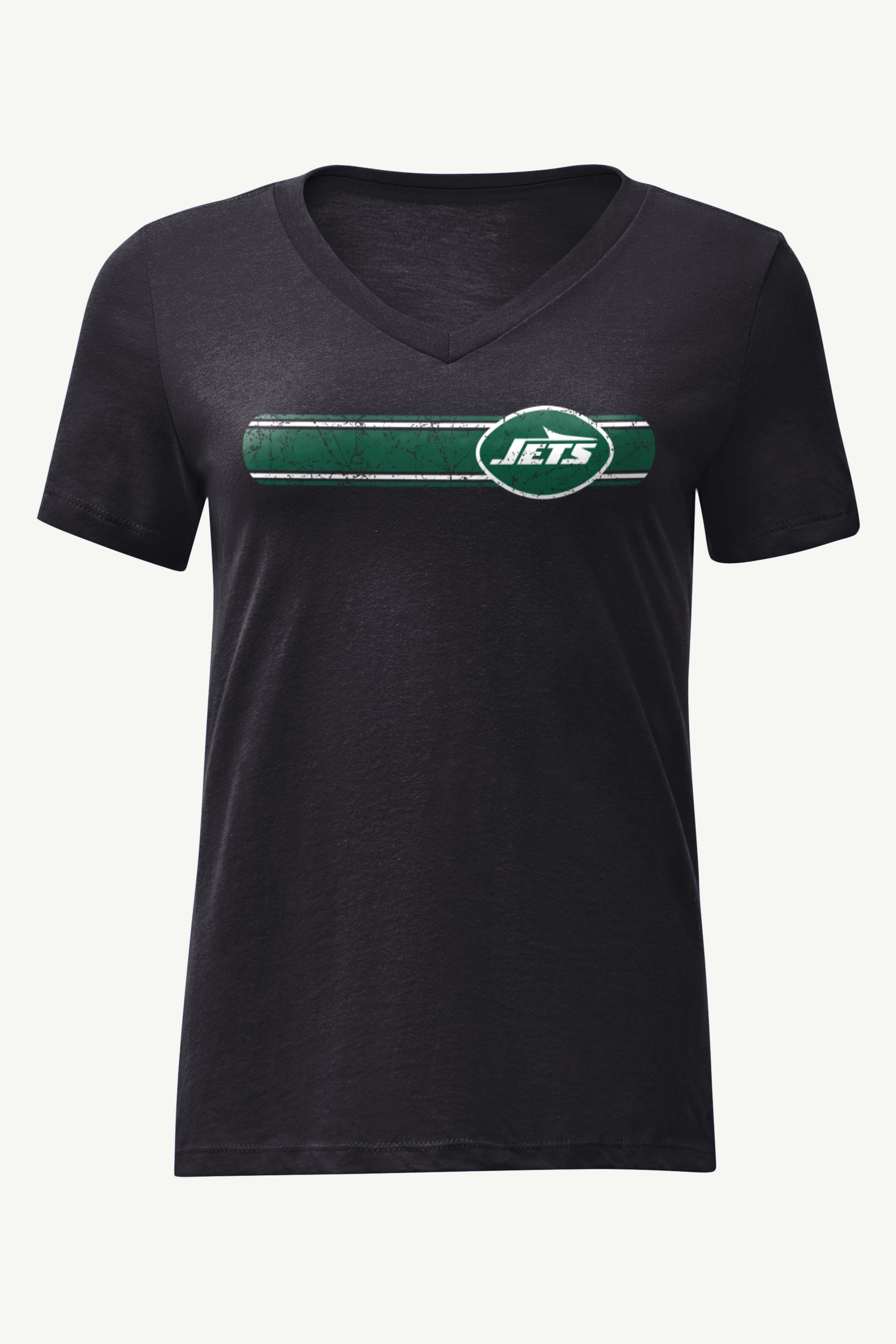 WOMENS NEW YORK JETS STRIPE V-NECK T SHIRT View 1 | NFL WOMENS NEW YORK JETS STRIPE V-NECK T SHIRT View 1 | NFL