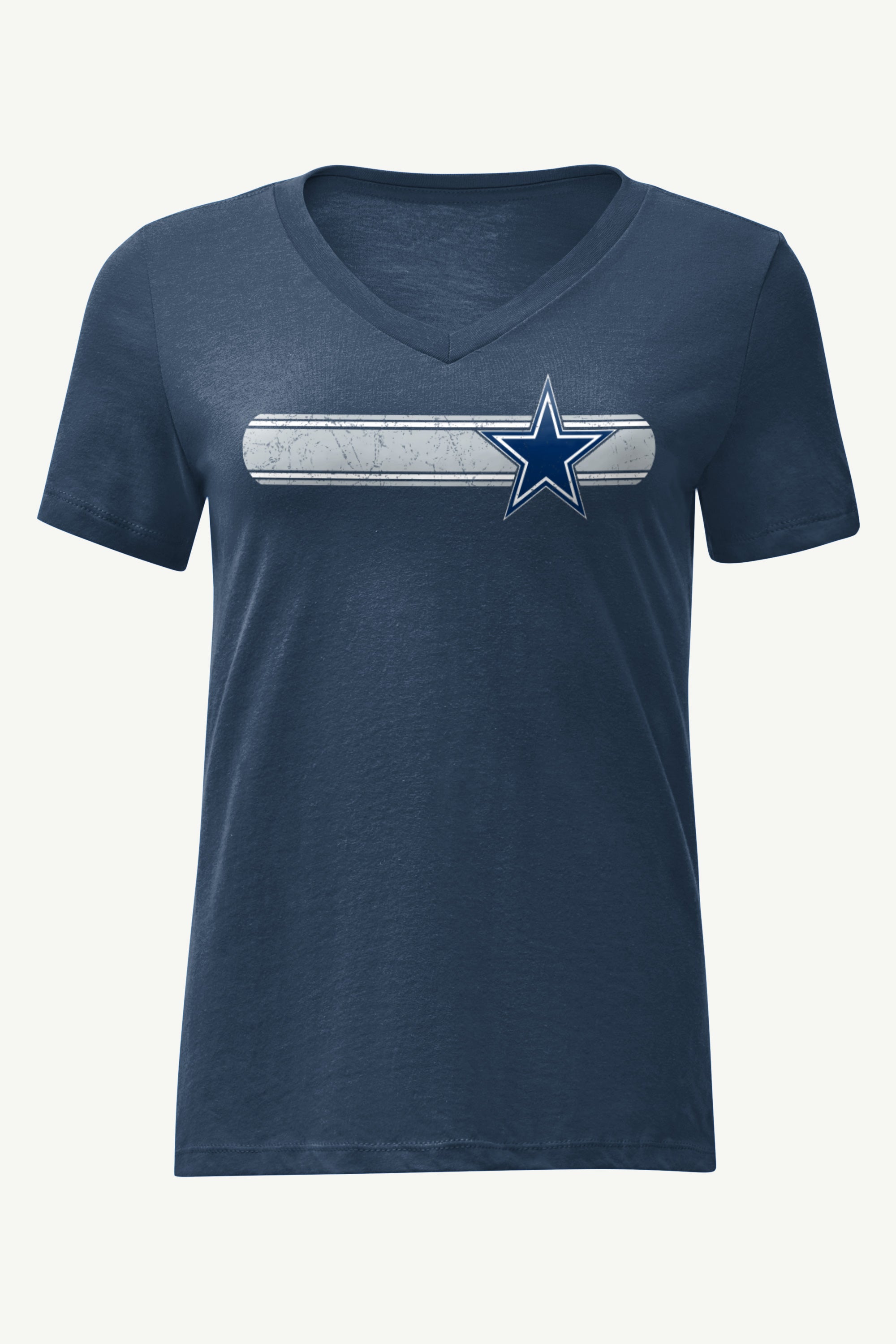 WOMENS DALLAS COWBOYS STRIPE V-NECK T SHIRT View 1 | NFL WOMENS DALLAS COWBOYS STRIPE V-NECK T SHIRT View 1 | NFL