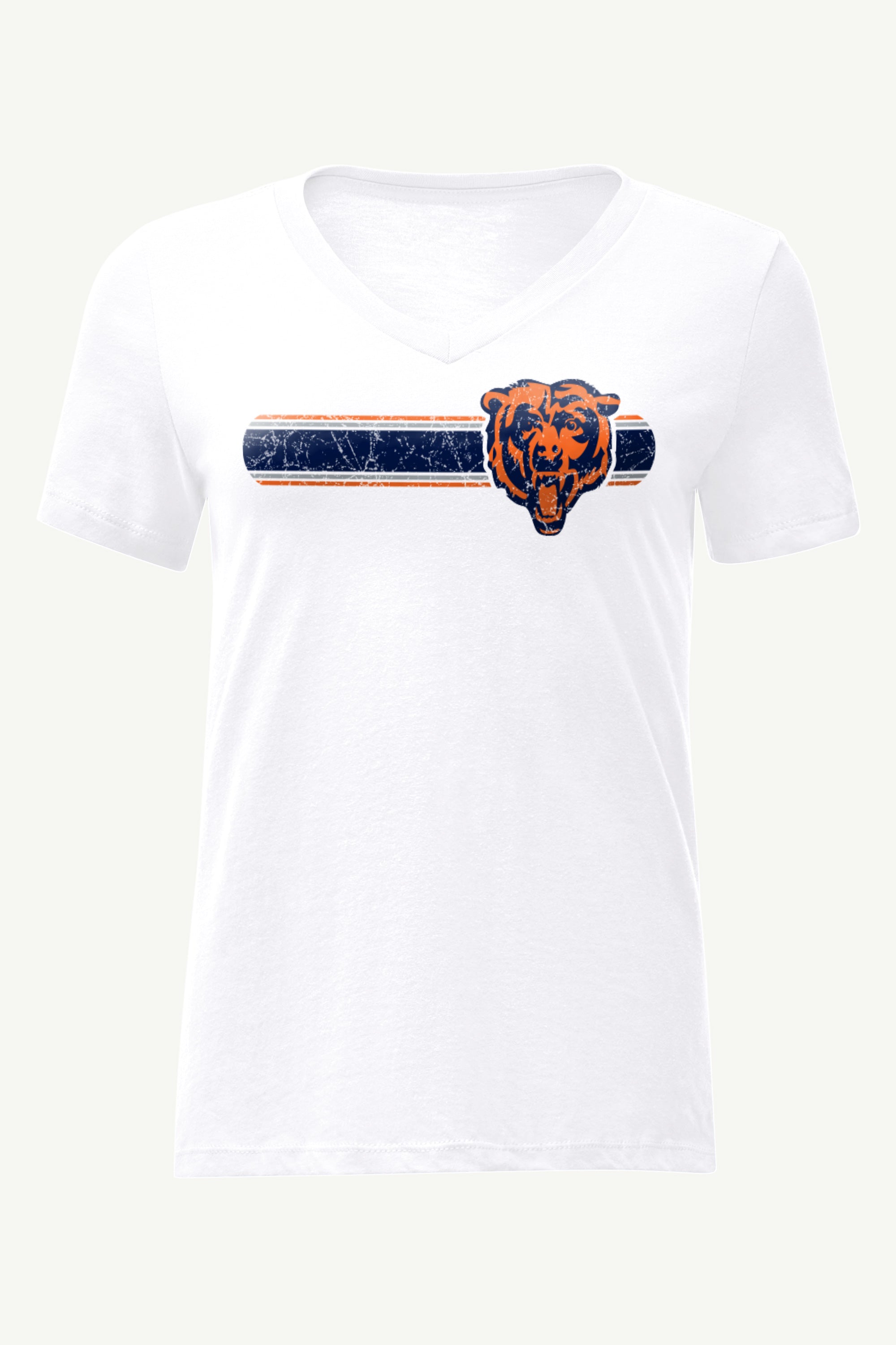 WOMENS CHICAGO BEARS STRIPE V-NECK T SHIRT View 1 | NFL WOMENS CHICAGO BEARS STRIPE V-NECK T SHIRT View 1 | NFL