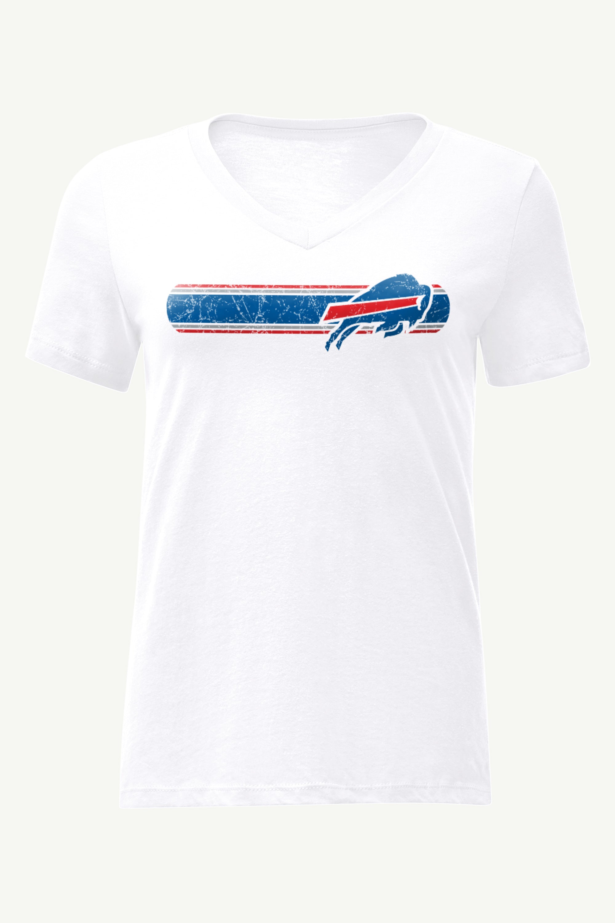 WOMENS BUFFALO BILLS STRIPE V-NECK T SHIRT View 1 | NFL