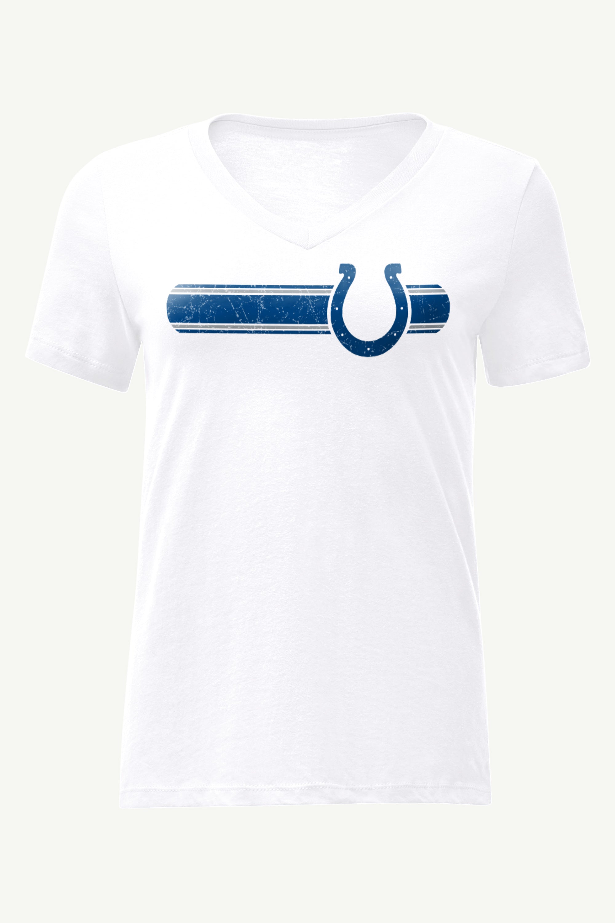 WOMENS INDIANAPOLIS COLTS STRIPE V-NECK T SHIRT View 1 | NFL
