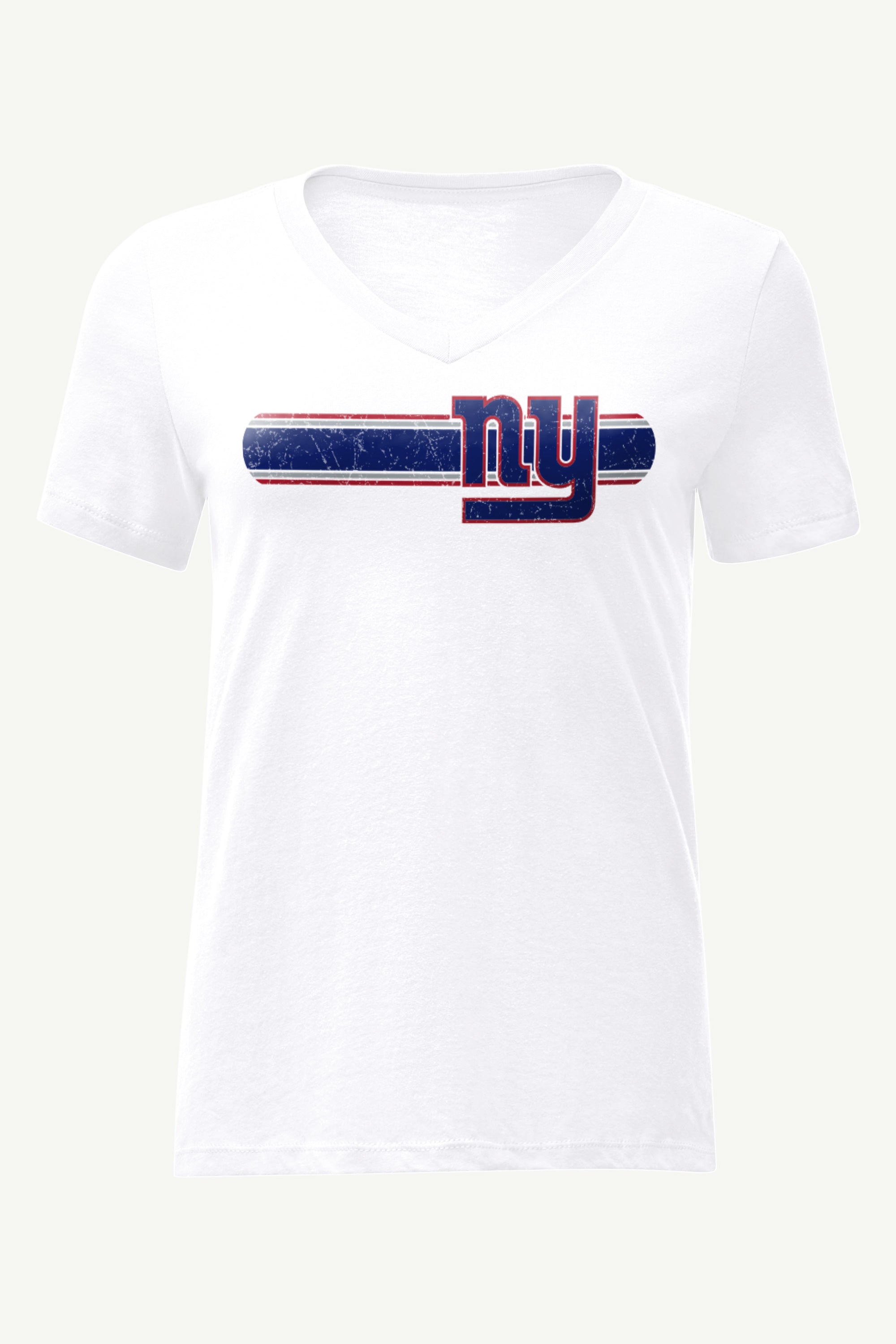 WOMENS NEW YORK GIANTS STRIPE V-NECK T SHIRT View 1 | NFL WOMENS NEW YORK GIANTS STRIPE V-NECK T SHIRT View 1 | NFL