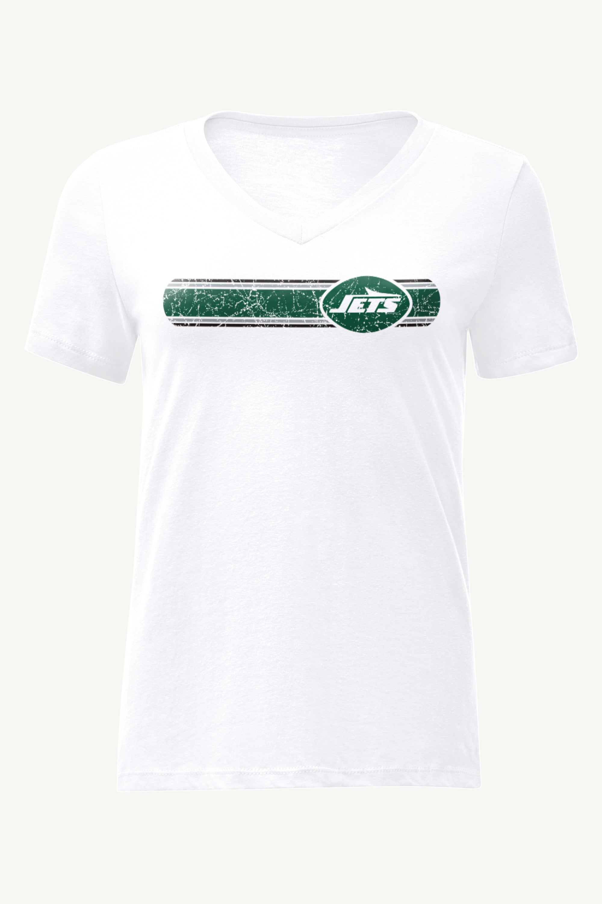 WOMENS NEW YORK JETS STRIPE V-NECK T SHIRT View 1 | NFL WOMENS NEW YORK JETS STRIPE V-NECK T SHIRT View 1 | NFL