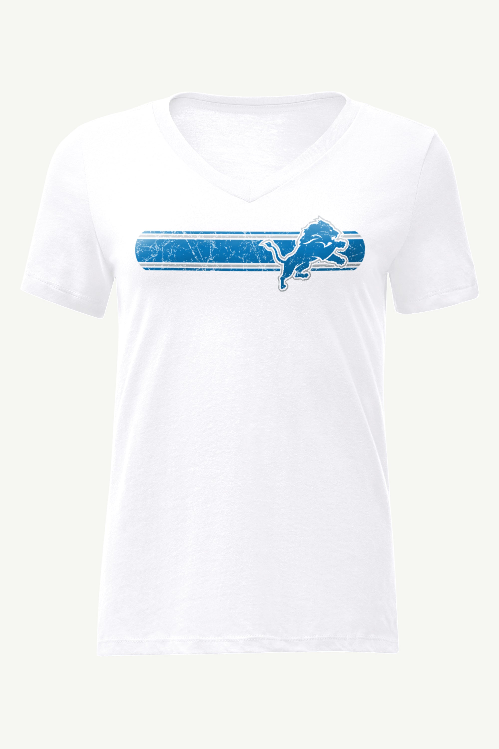 WOMENS DETROIT LIONS STRIPE V-NECK T SHIRT View 1 | NFL