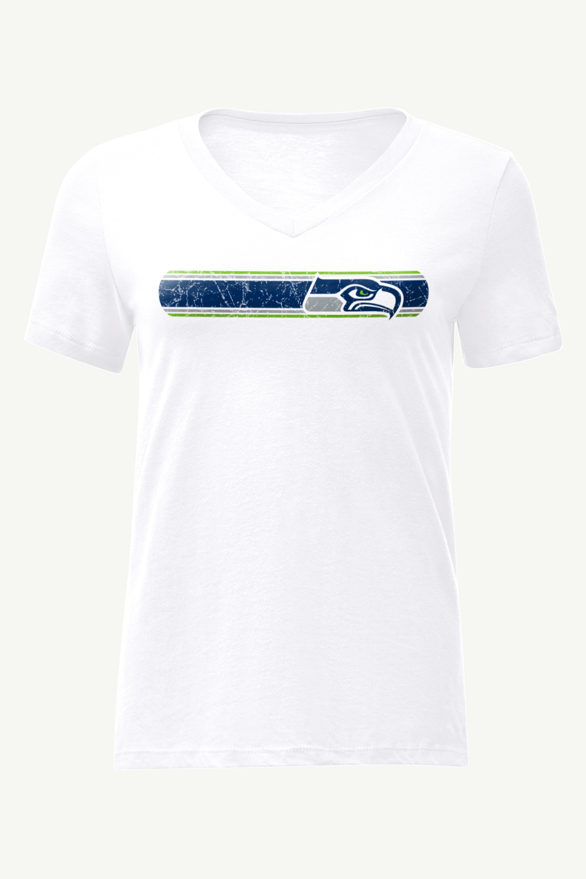 WOMENS SEATTLE SEAHAWKS STRIPE V-NECK T SHIRT View 1 | NFL WOMENS SEATTLE SEAHAWKS STRIPE V-NECK T SHIRT View 1 | NFL