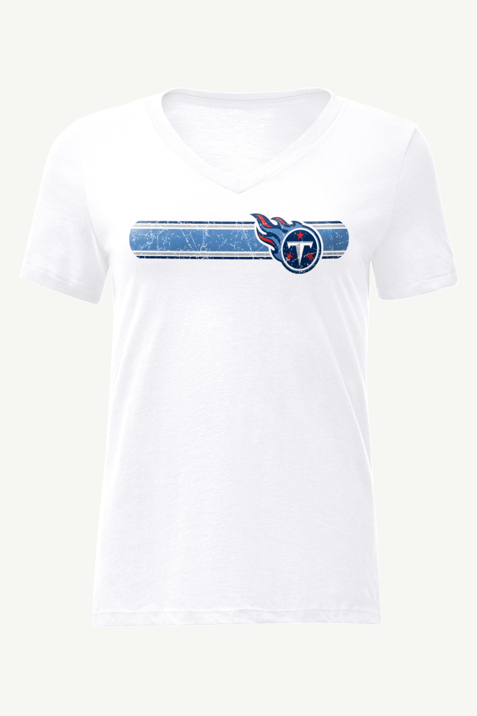 WOMENS TENNESSEE TITANS STRIPE V-NECK T SHIRT View 1 | NFL WOMENS TENNESSEE TITANS STRIPE V-NECK T SHIRT View 1 | NFL
