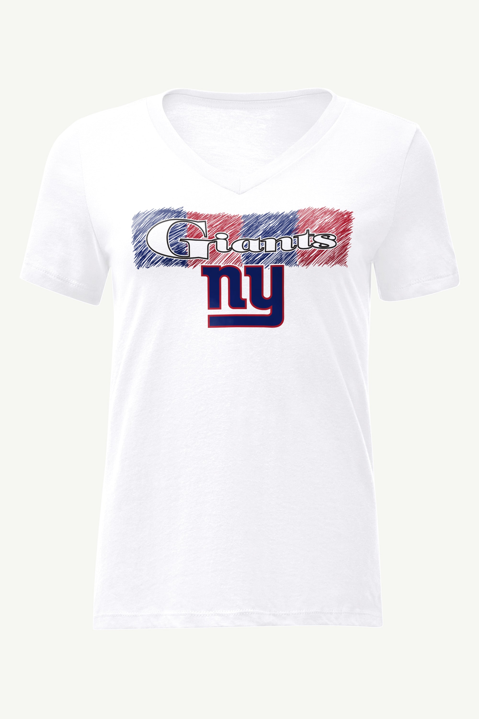 WOMENS NEW YORK GIANTS COLOR SHADDING V-NECK T SHIRT View 1 | NFL