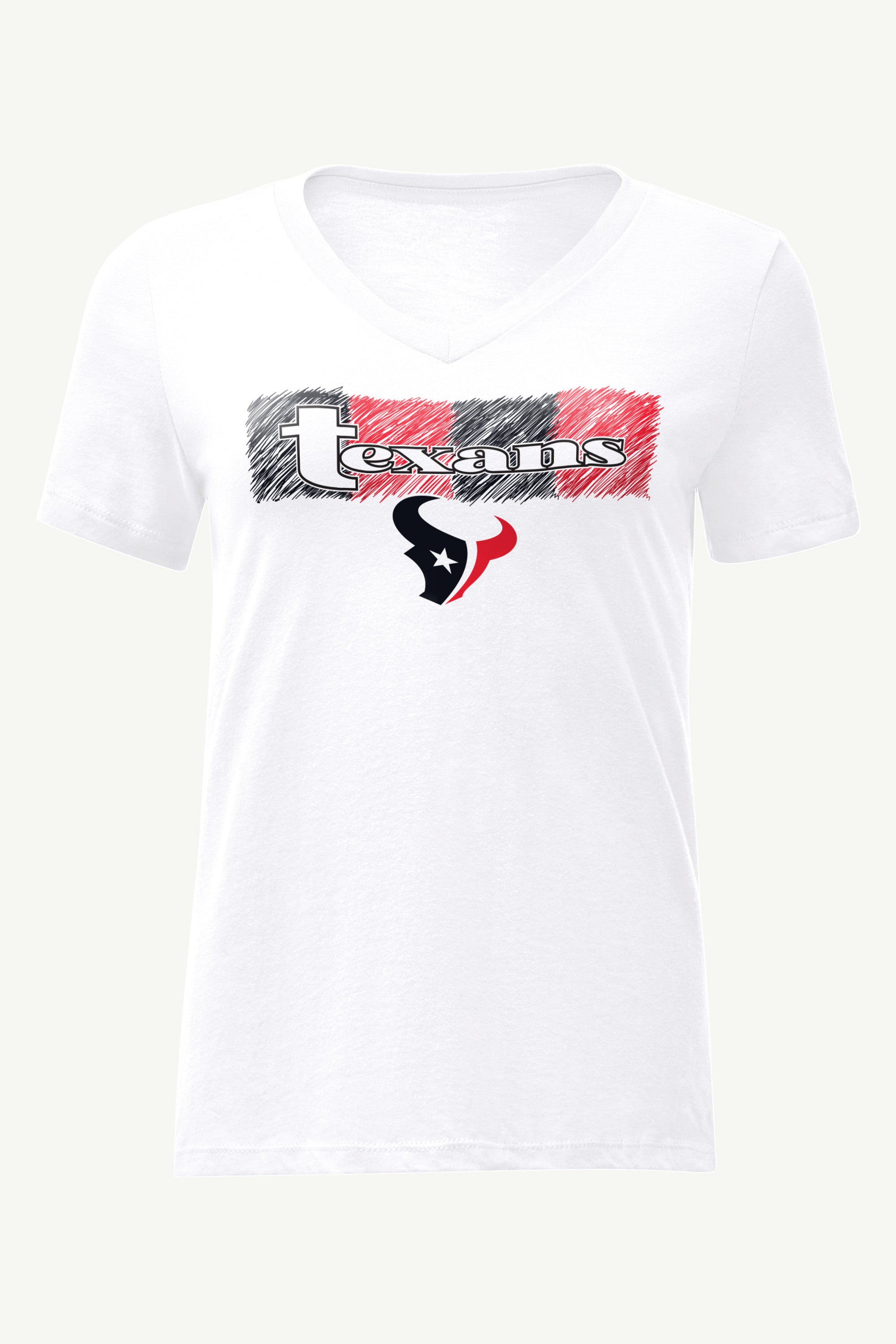 WOMENS HOUSTON TEXANS COLOR SHADDING V-NECK T SHIRT View 1 | Houston Texans