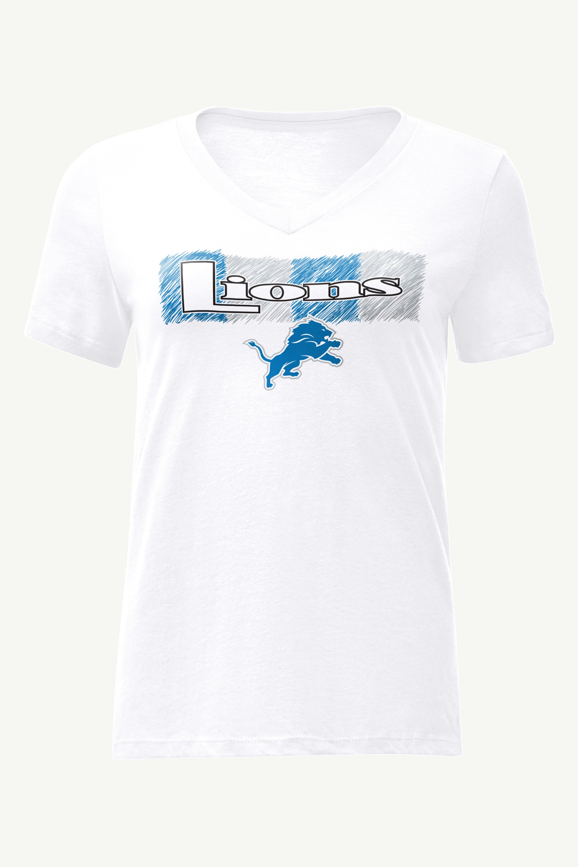 WOMENS DETROIT LIONS COLOR SHADDING V-NECK T SHIRT View 1 | NFL