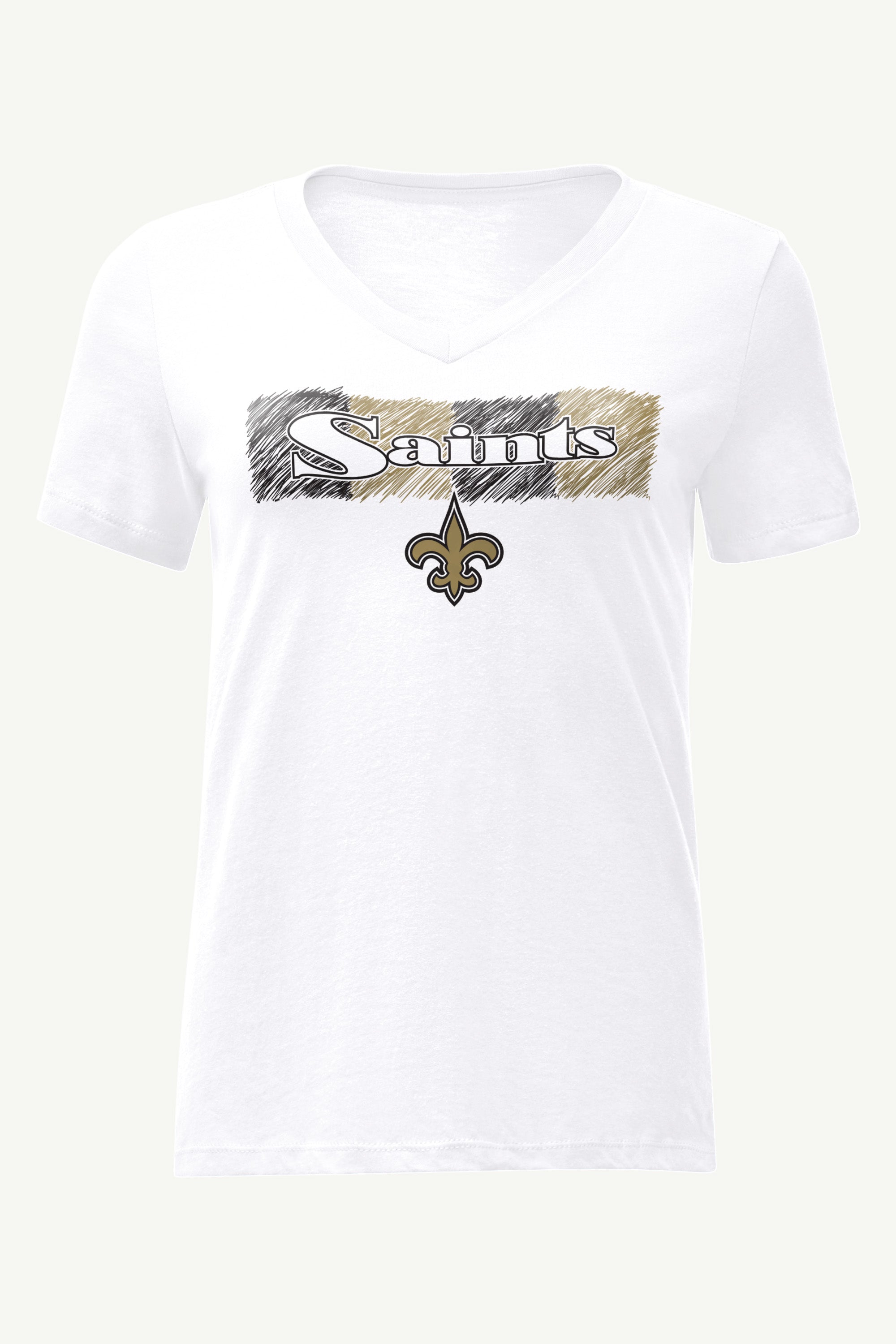 WOMENS NEW ORLEANS SAINTS COLOR SHADDING V-NECK T SHIRT View 1 | NFL