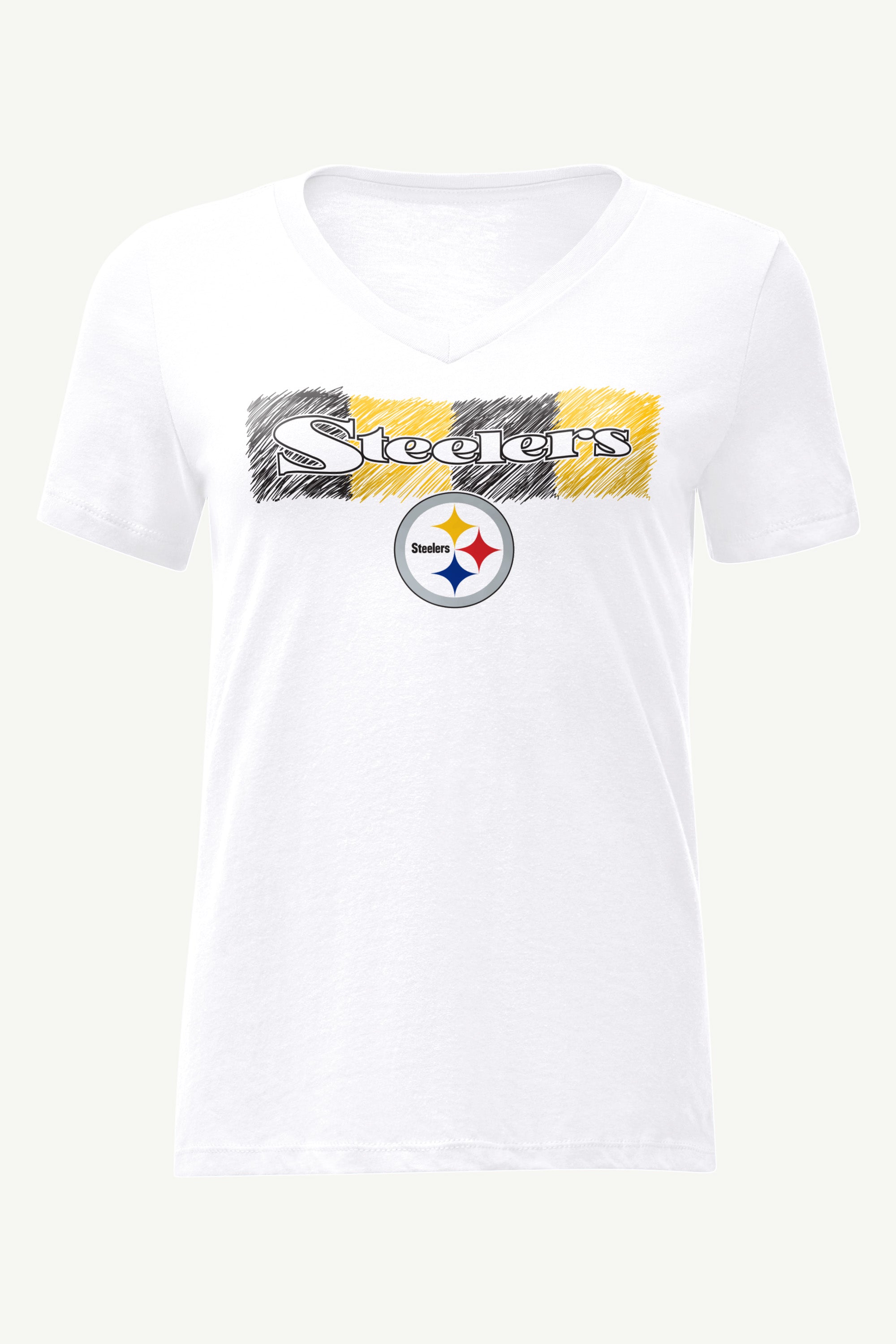 WOMENS PITTSBURGH STEELERS COLOR SHADDING V-NECK T SHIRT View 1 | NFL