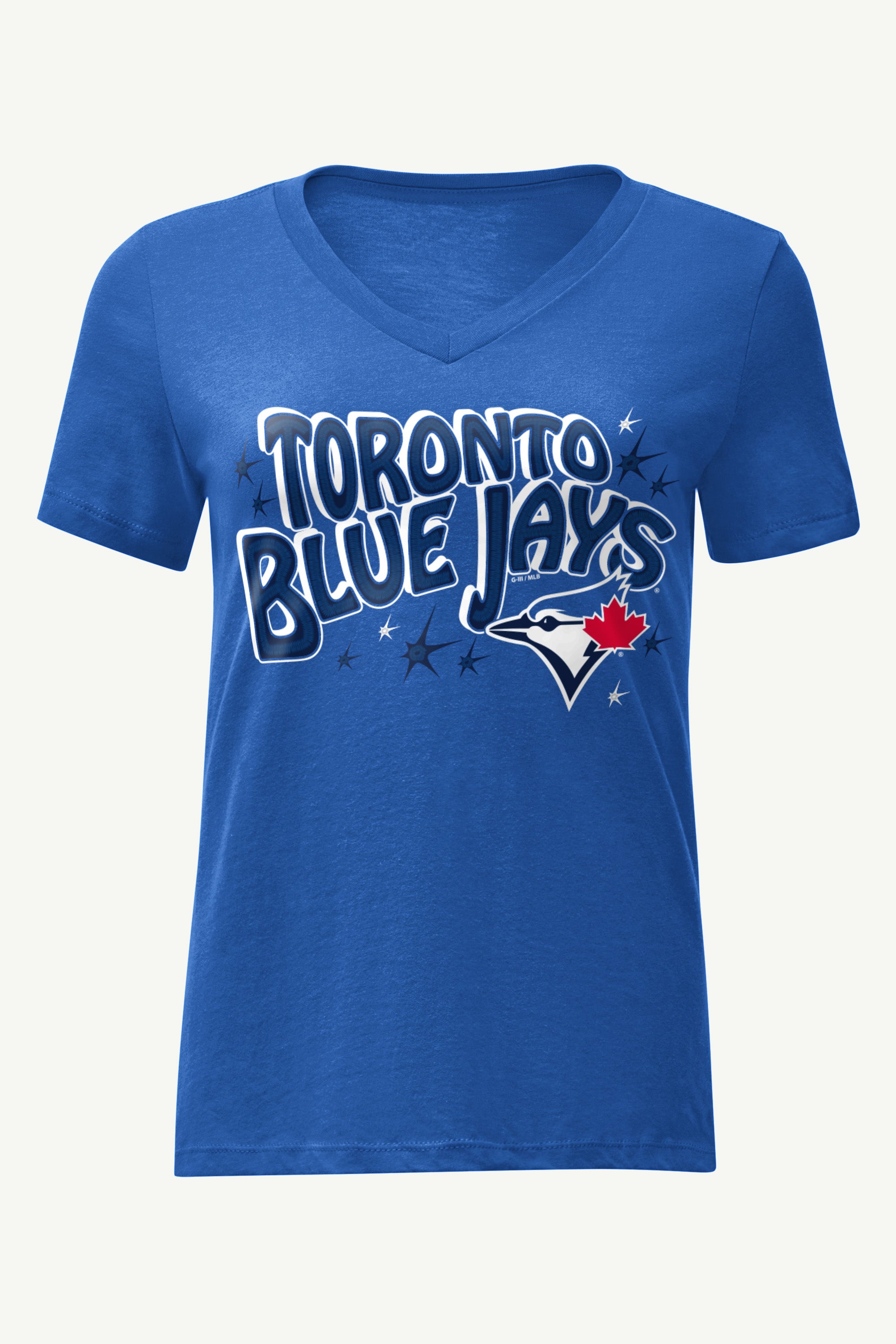 WOMENS TORONTO BLUE JAYS FIREWORKS V NECK T SHIRT View 1 | MLB Postseason