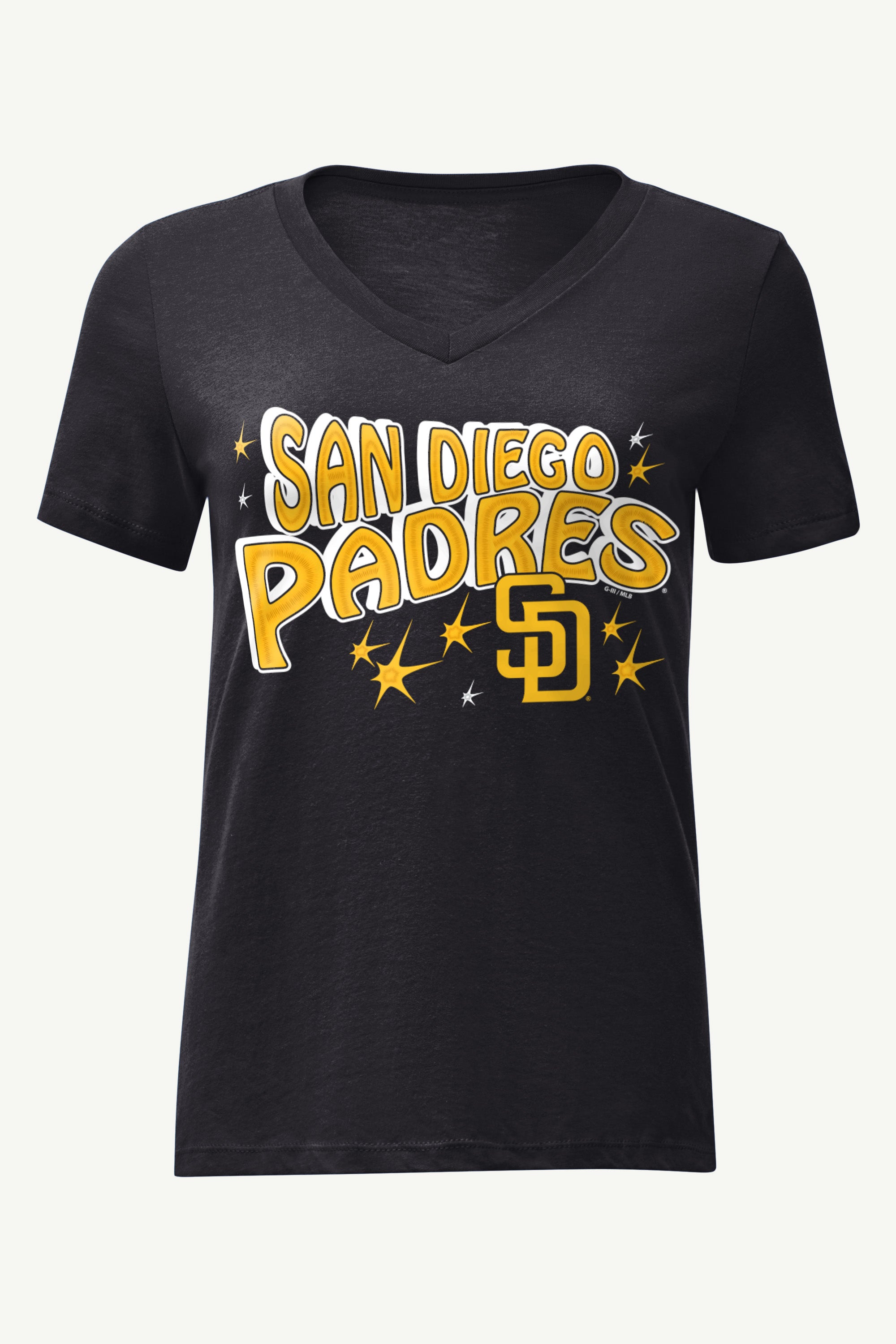 WOMENS SAN DIEGO PADRES FIREWORKS V NECK T SHIRT View 1 | Products