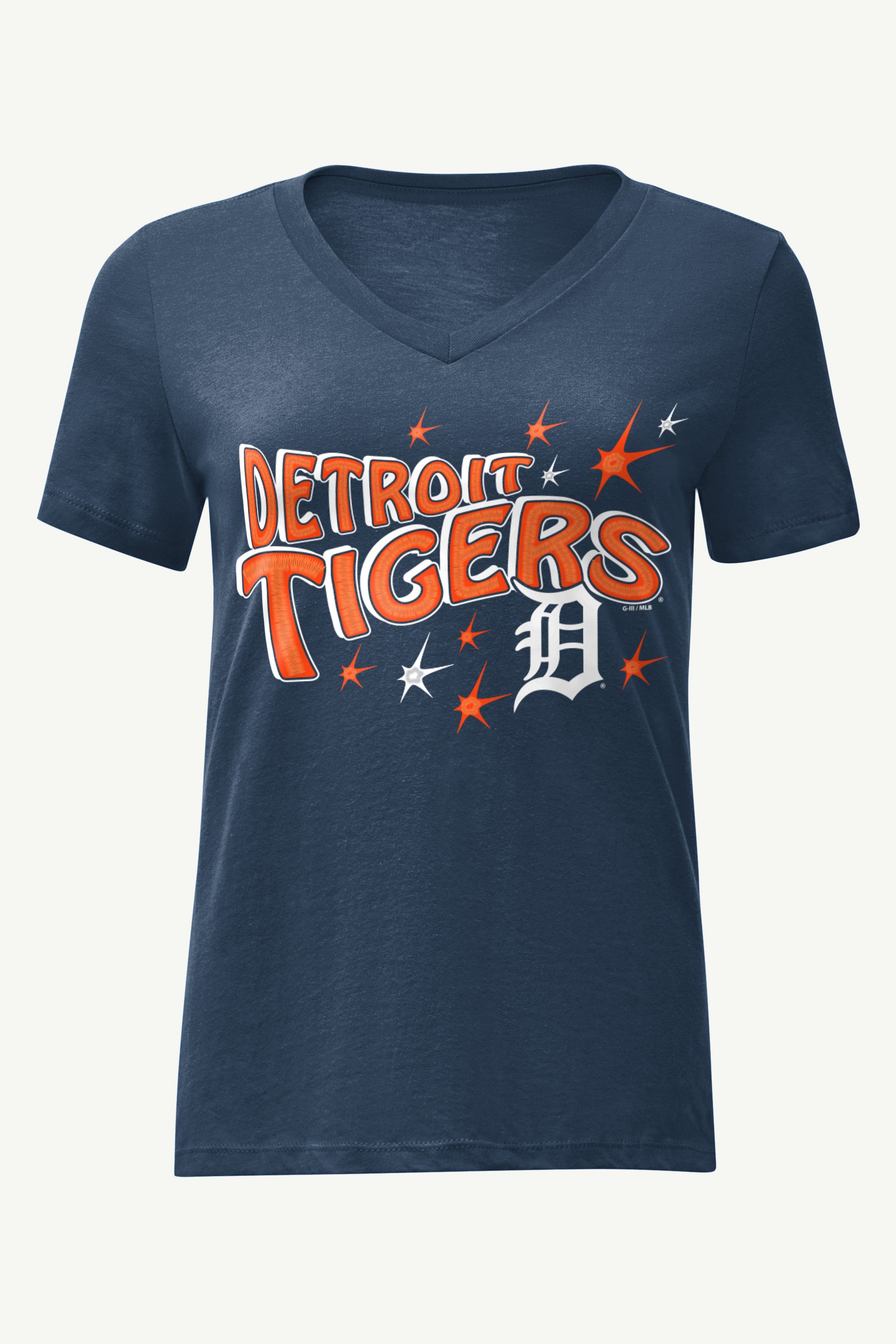 WOMENS DETROIT TIGERS FIREWORKS V NECK T SHIRT View 1 | MLB Postseason