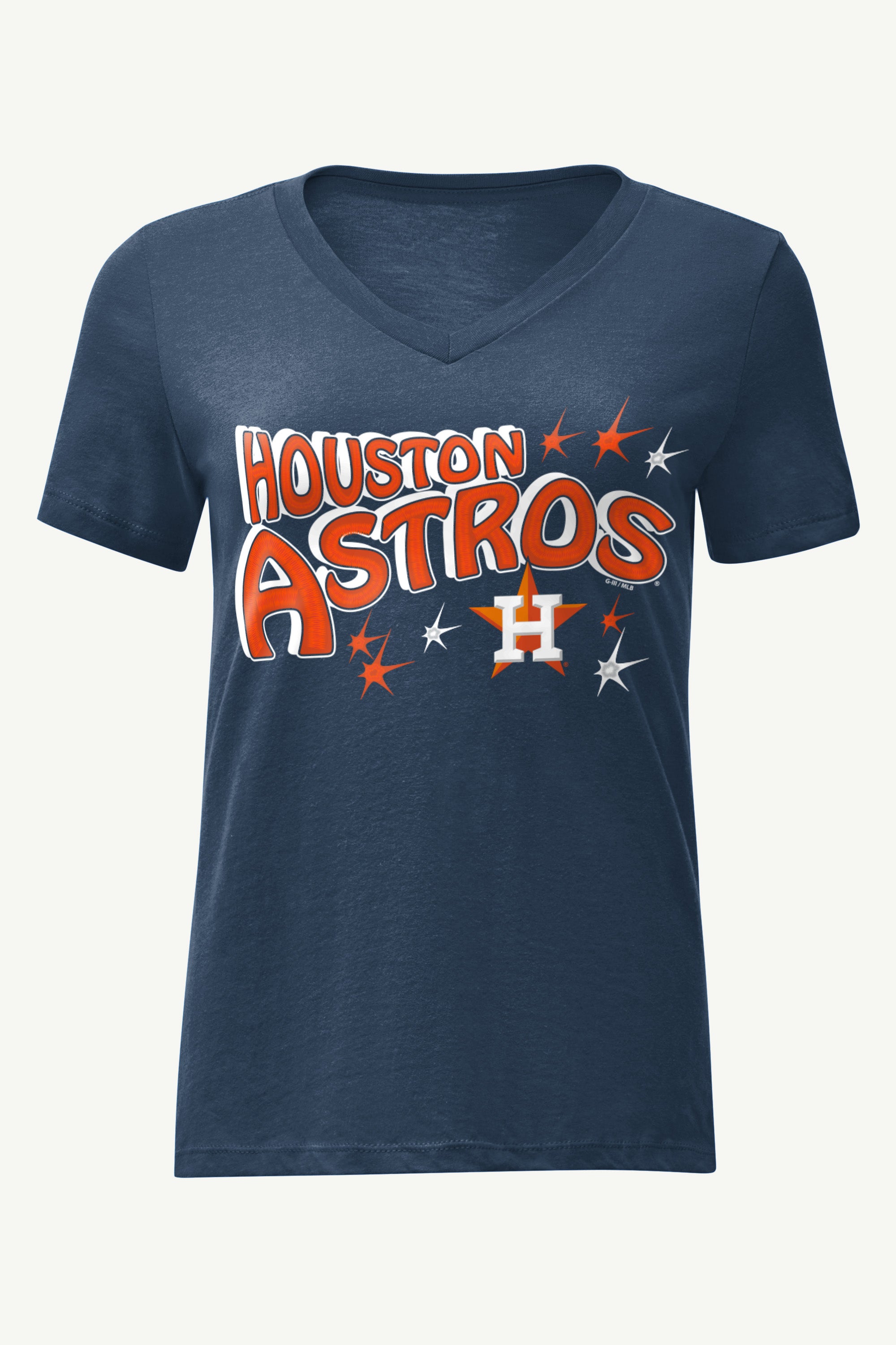 WOMENS HOUSTON ASTROS FIREWORKS V NECK T SHIRT View 1 | Houston Astros WOMENS HOUSTON ASTROS FIREWORKS V NECK T SHIRT View 1 | Houston Astros